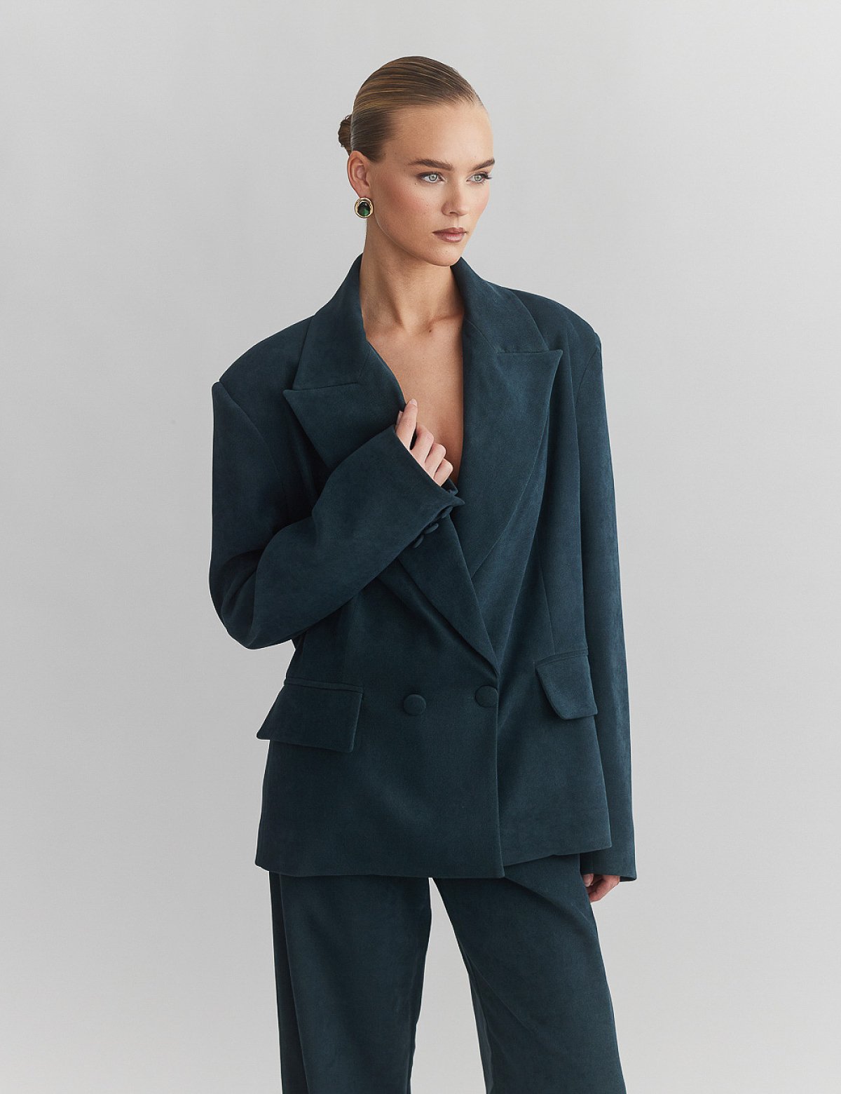 Velvet curduroy double-breasted blazer-29