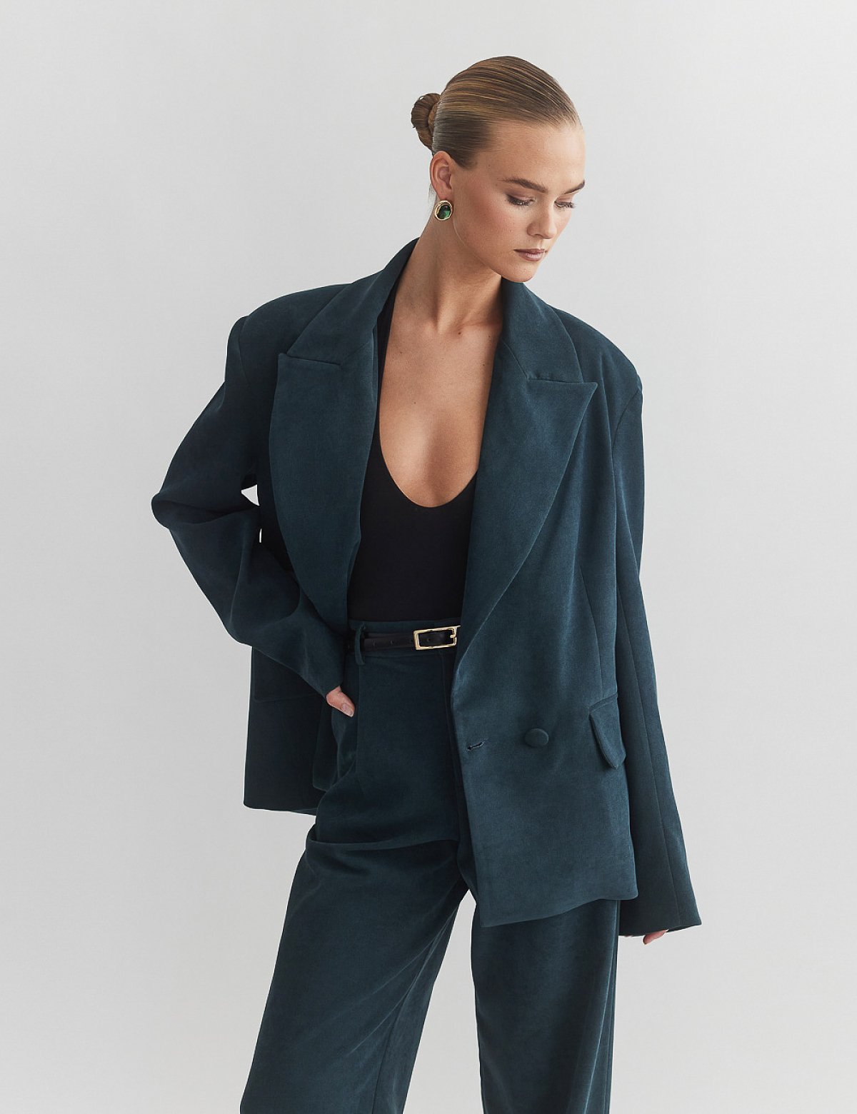 Velvet curduroy double-breasted blazer-30