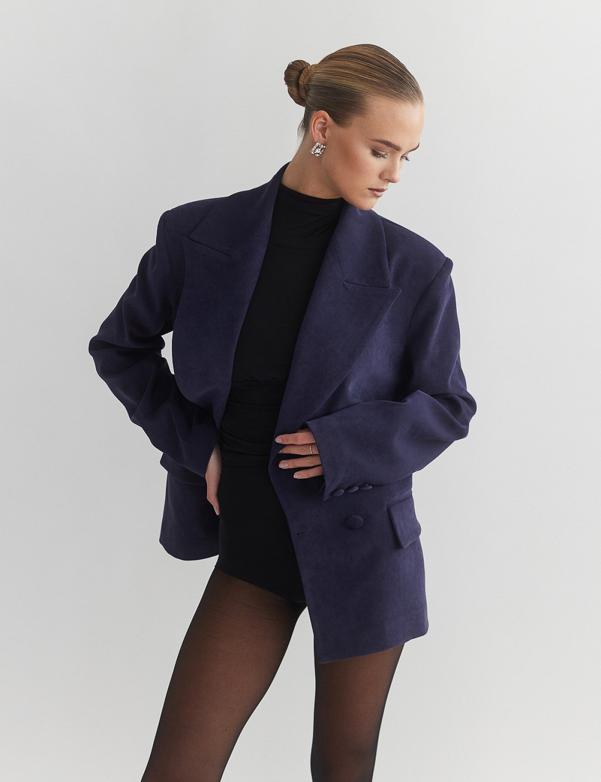 Velvet curduroy double-breasted blazer-13