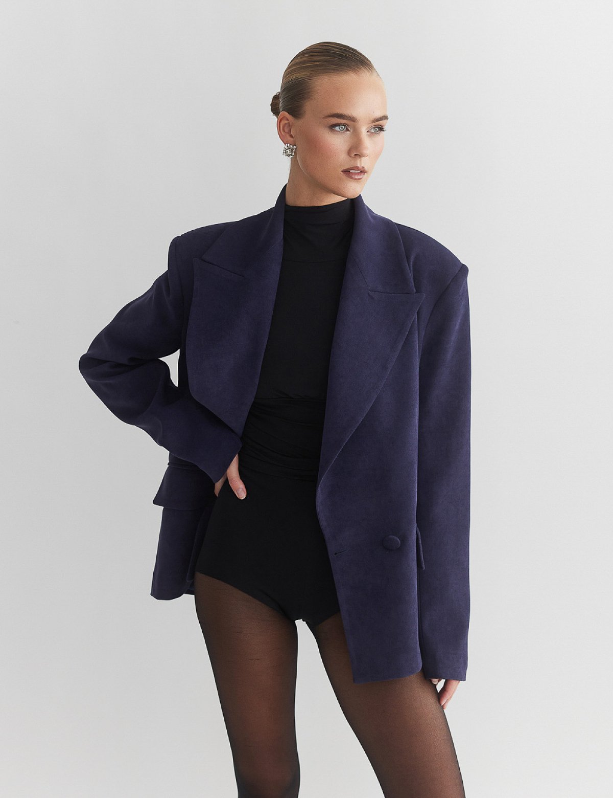 Velvet curduroy double-breasted blazer-11