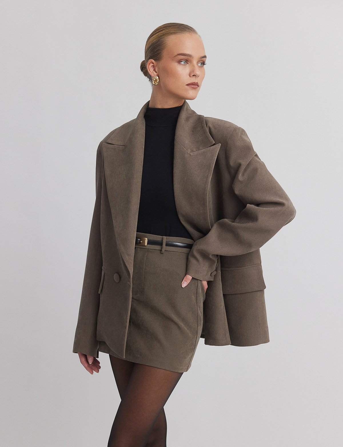 Velvet curduroy double-breasted blazer-19