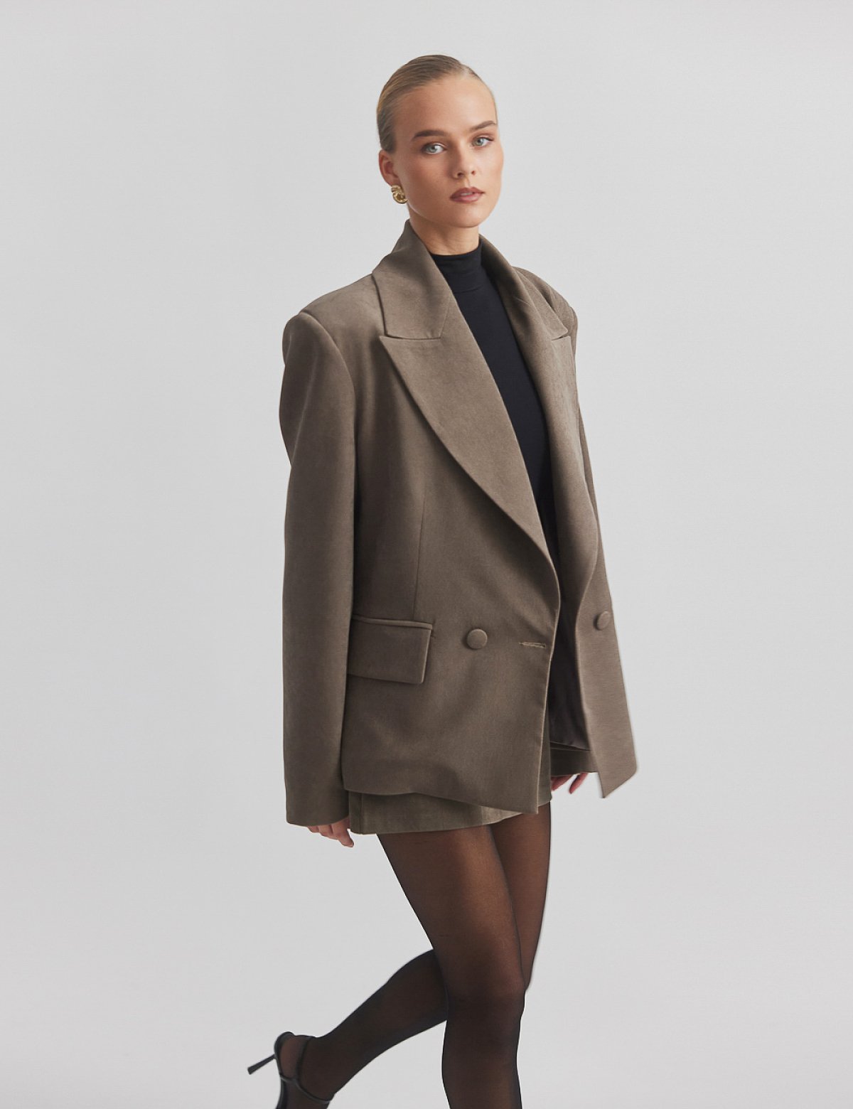 Velvet curduroy double-breasted blazer-18