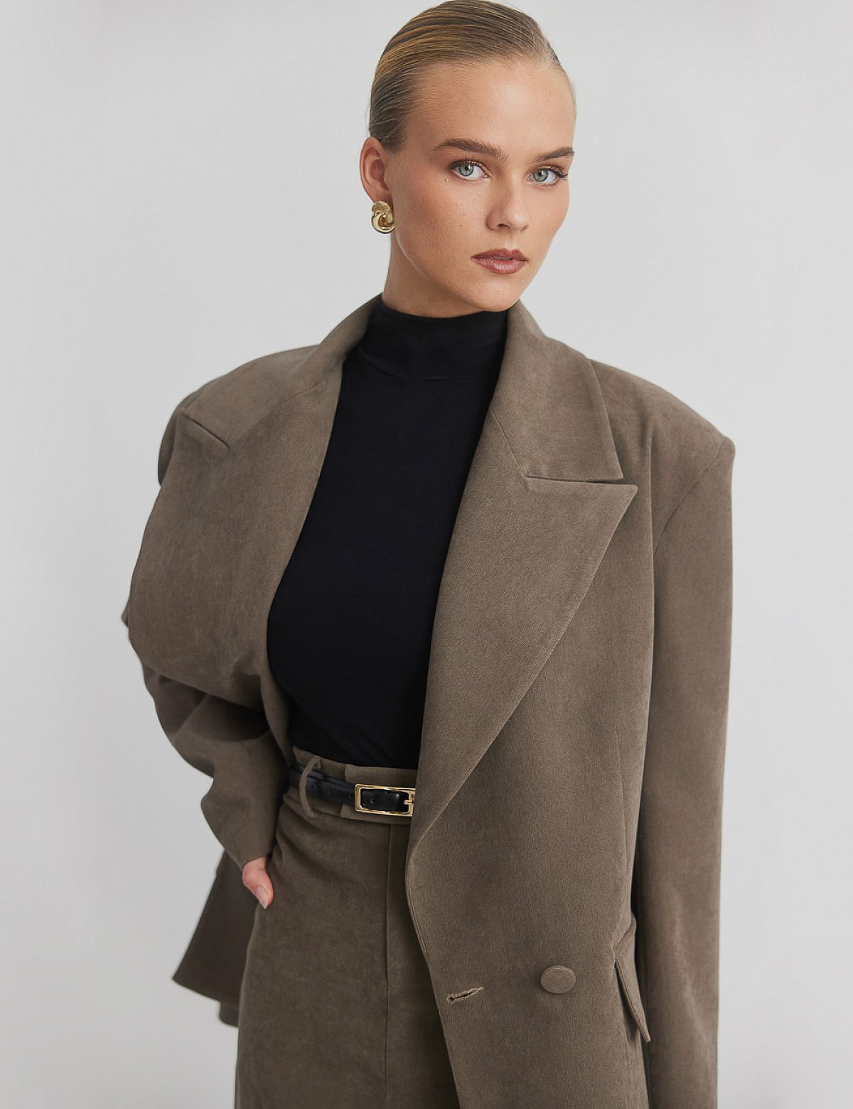 Velvet curduroy double-breasted blazer-20