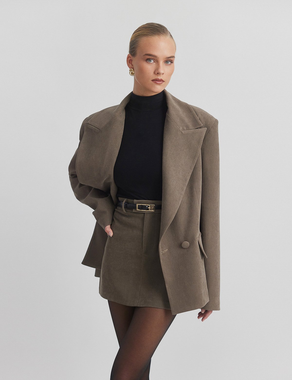 Velvet curduroy double-breasted blazer-21