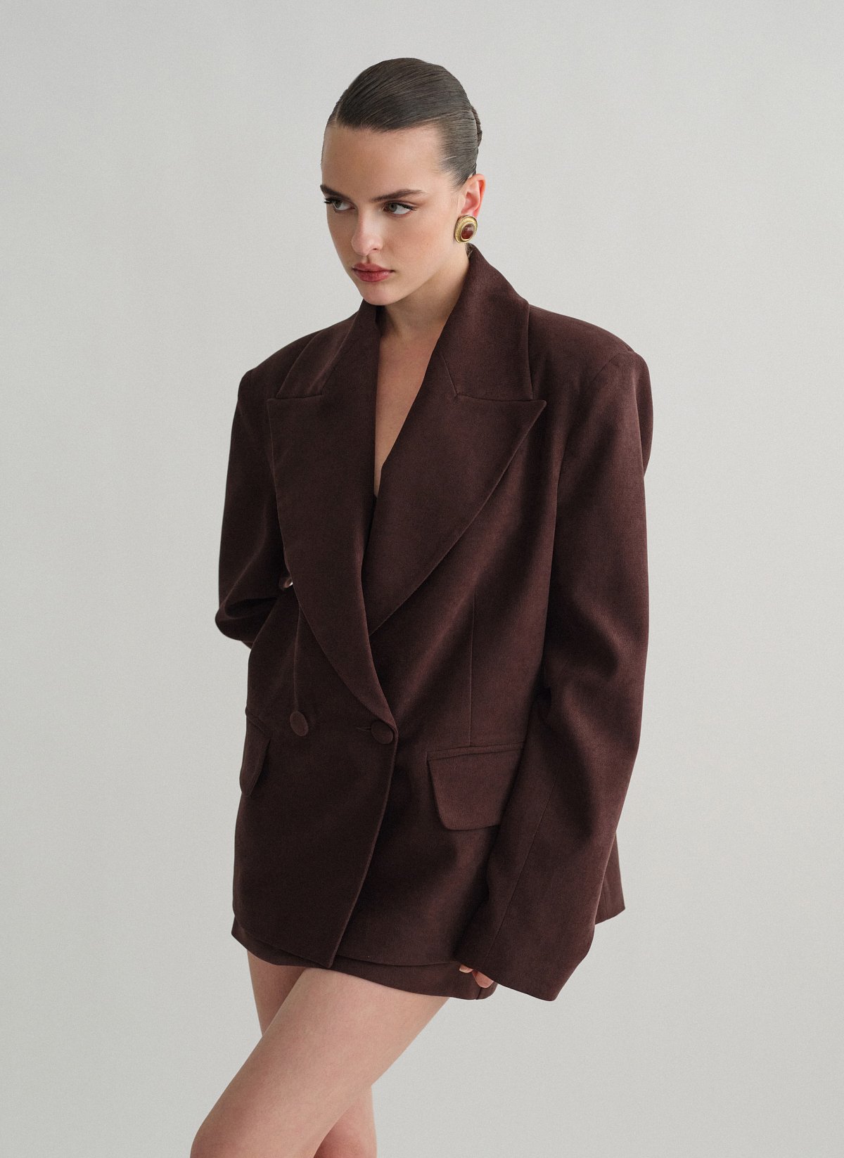 Velvet curduroy double-breasted blazer-7