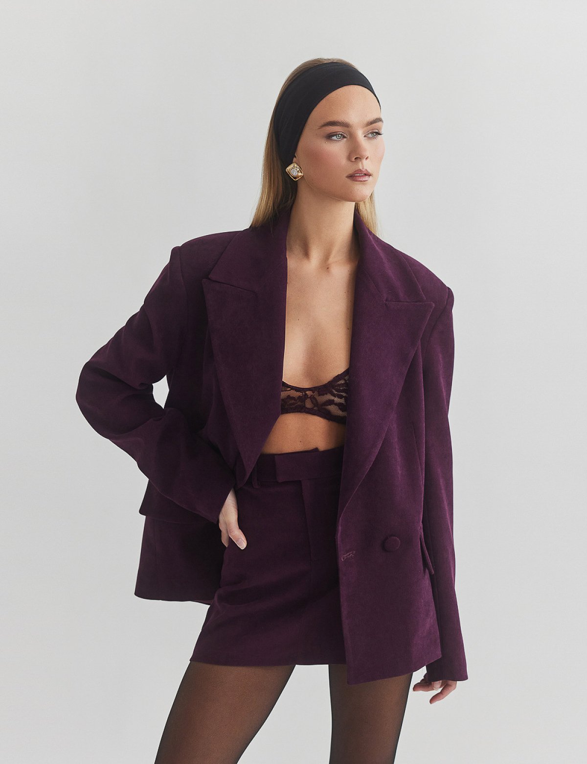 Velvet curduroy double-breasted blazer-25
