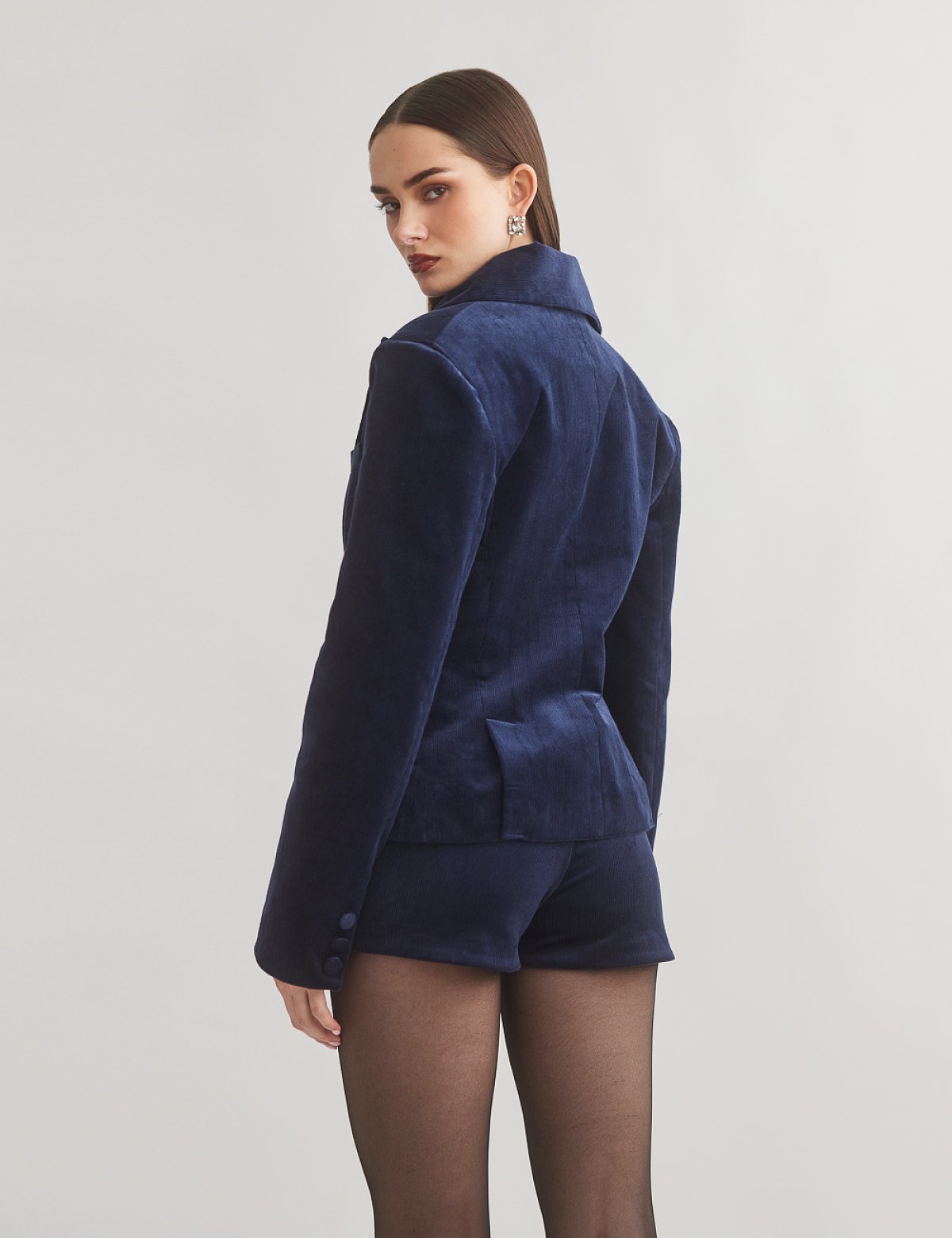 Κοτλέ σταυρωτό μπλέιζερ-15