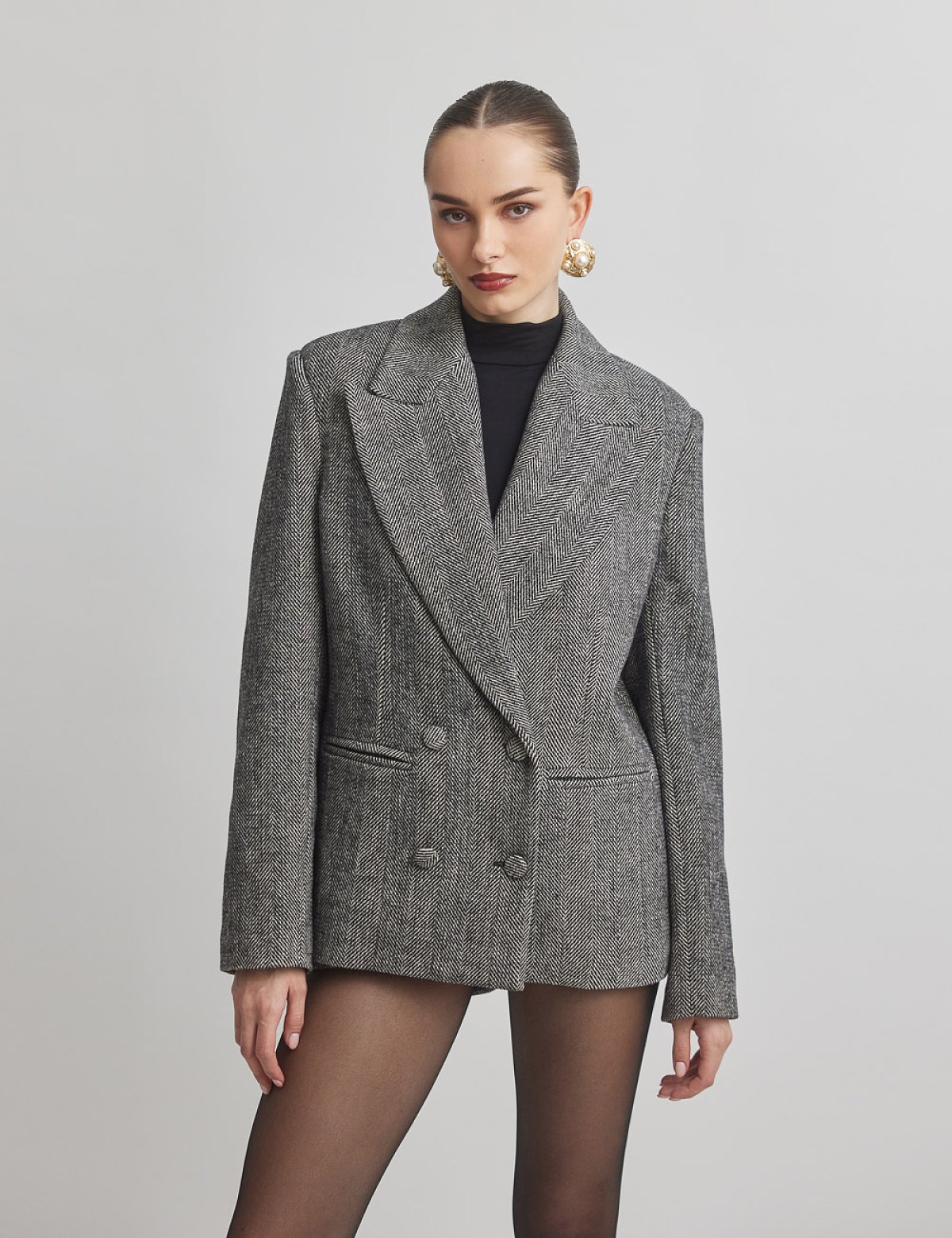 Μάλλινο σταυρωτό μπλέιζερ-4