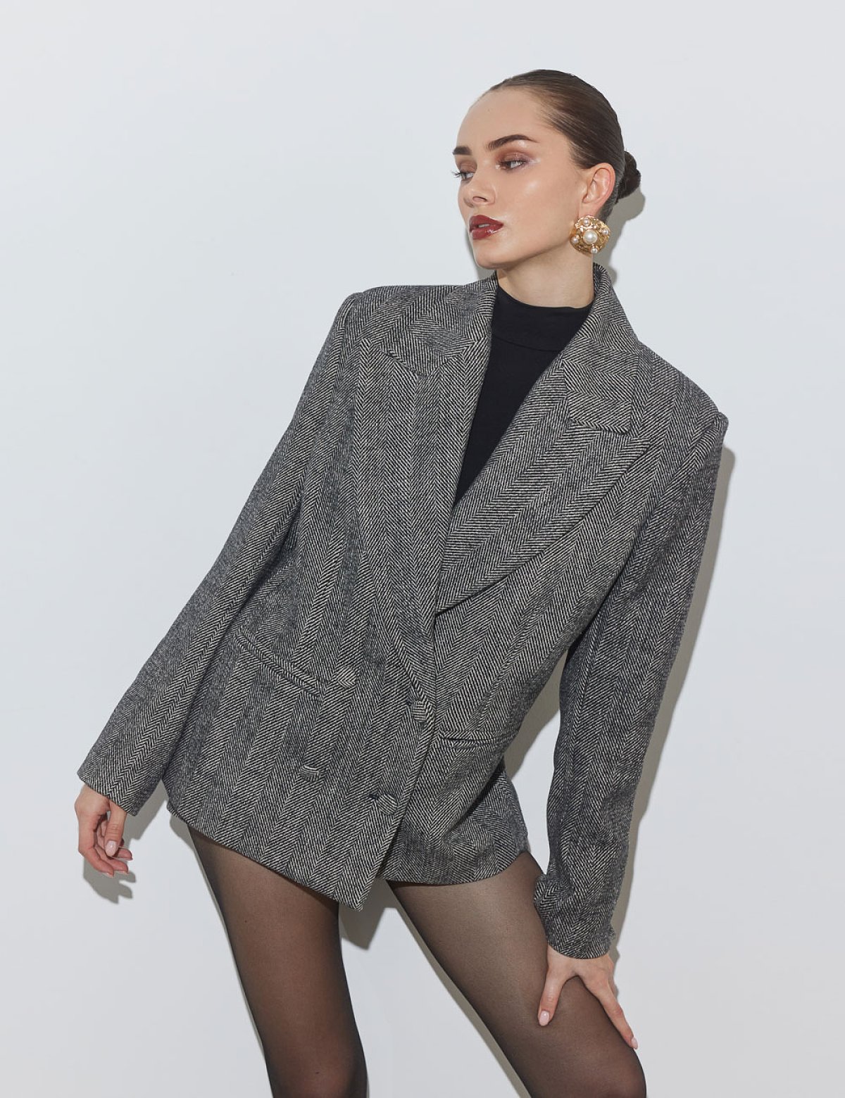 Μάλλινο σταυρωτό μπλέιζερ-7