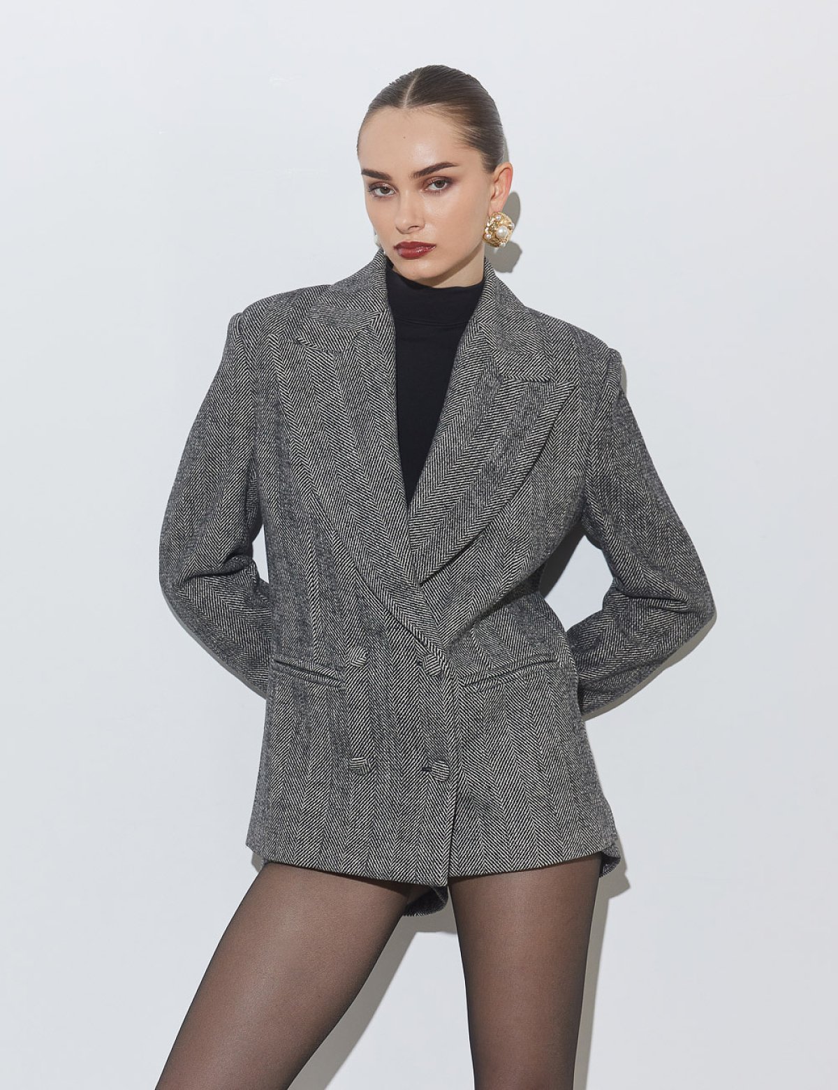 Μάλλινο σταυρωτό μπλέιζερ-5