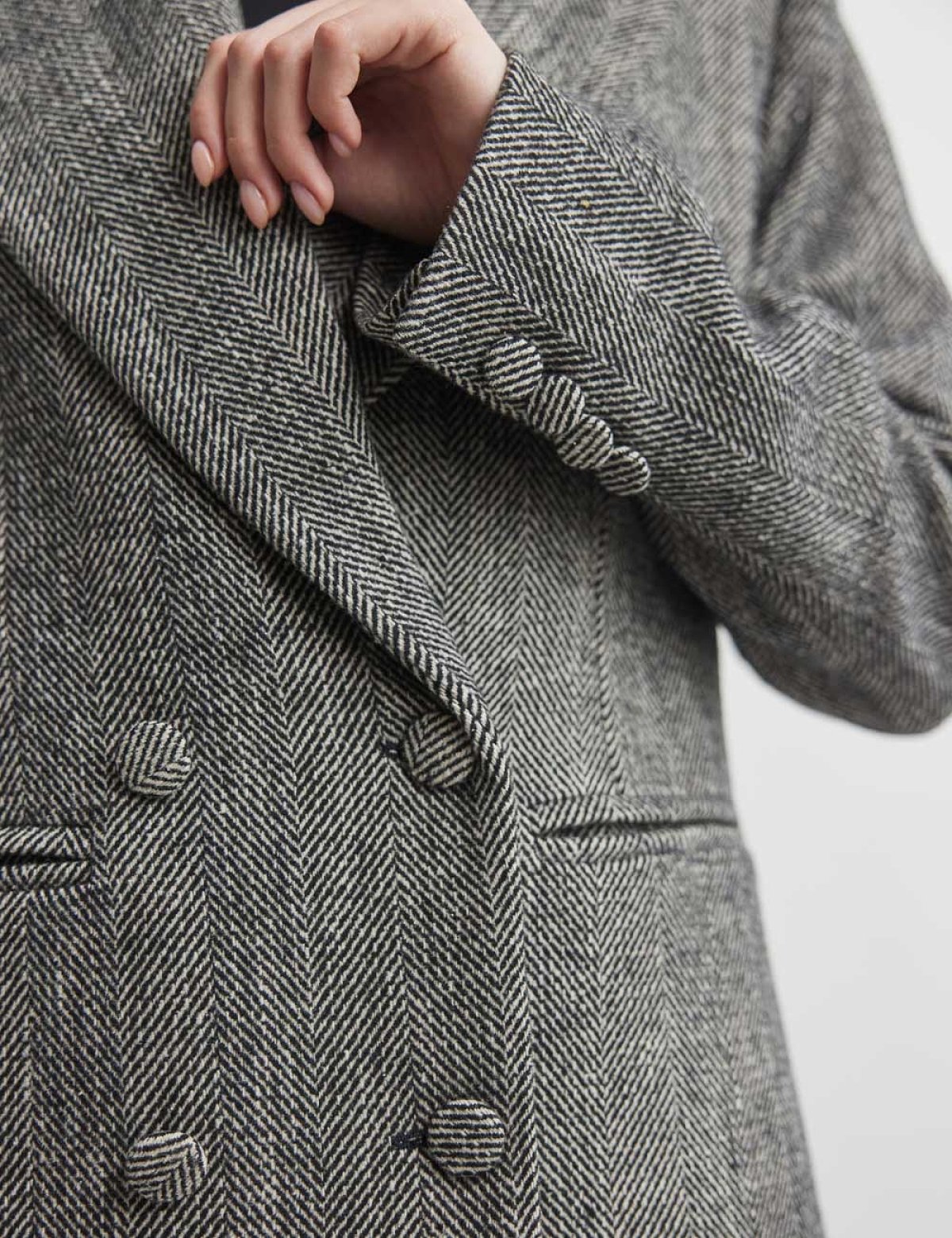 Μάλλινο σταυρωτό μπλέιζερ-2