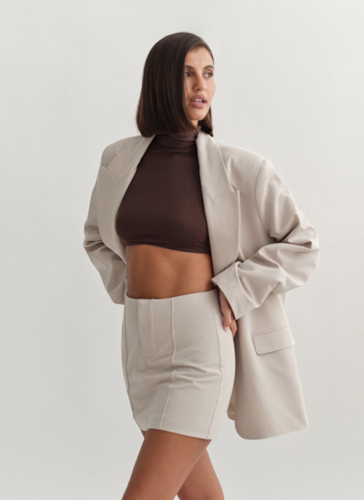 Textured skort with topstitching-11