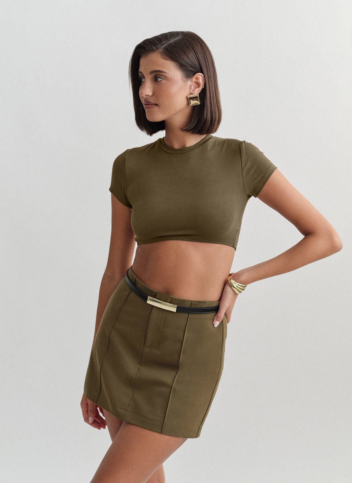 Textured skort with topstitching-17