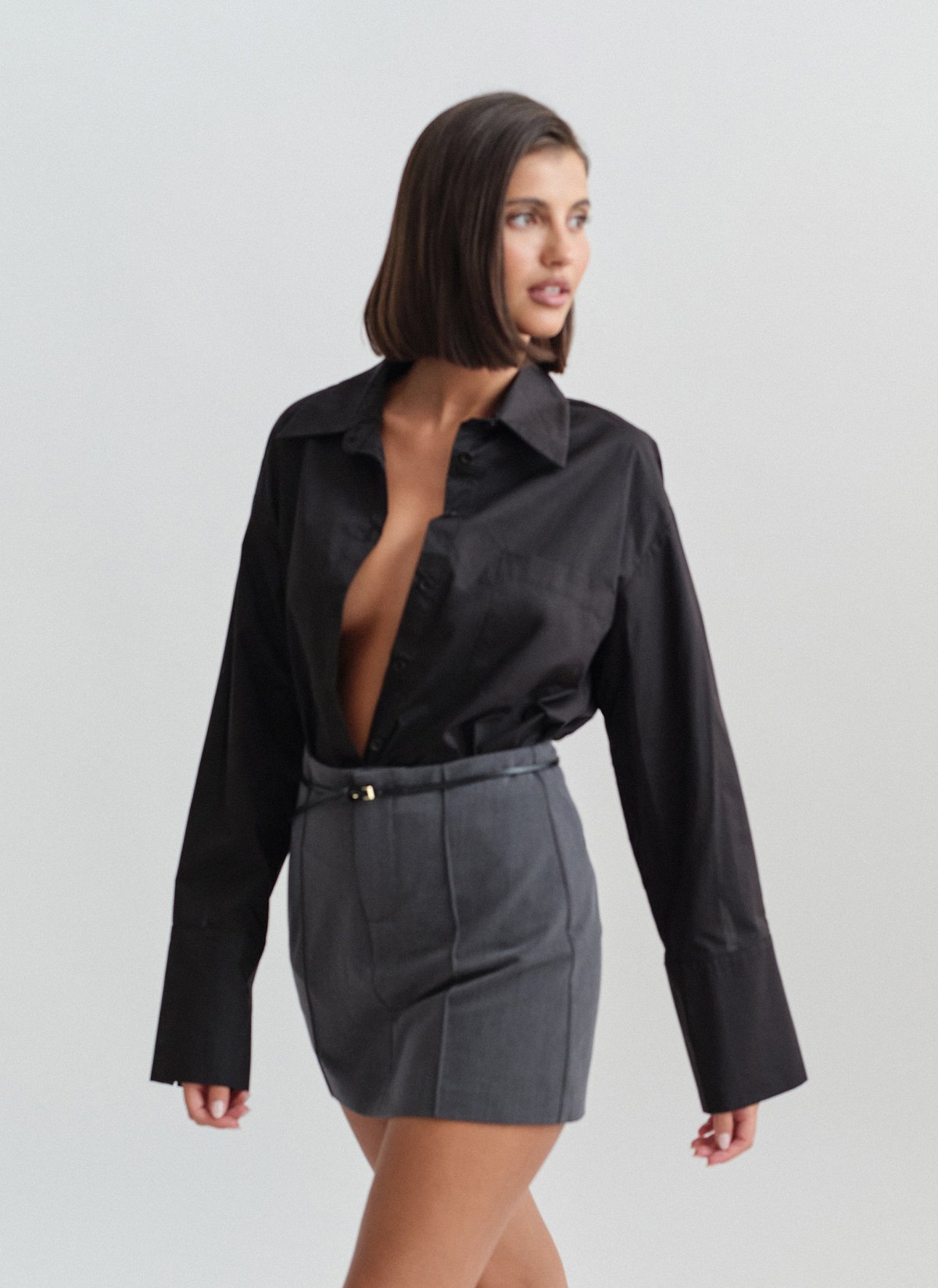 Textured skort with topstitching-13