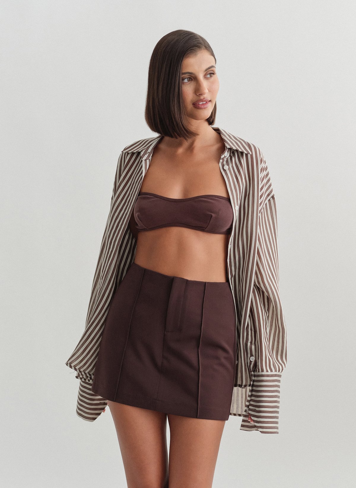 Textured skort with topstitching-4