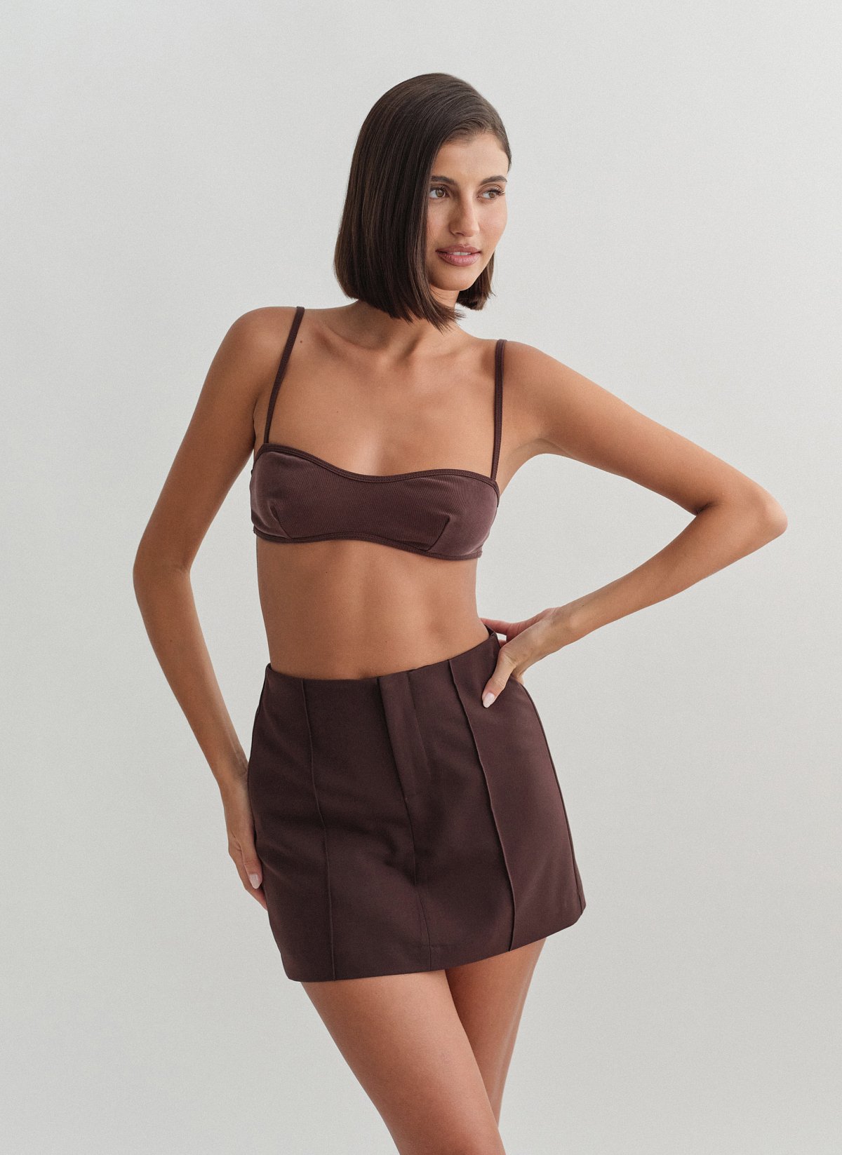 Textured skort with topstitching-2