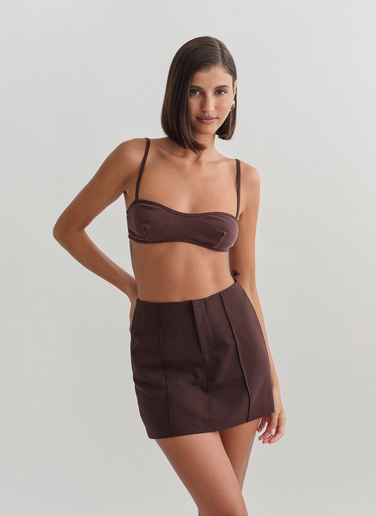 Textured skort with topstitching-3