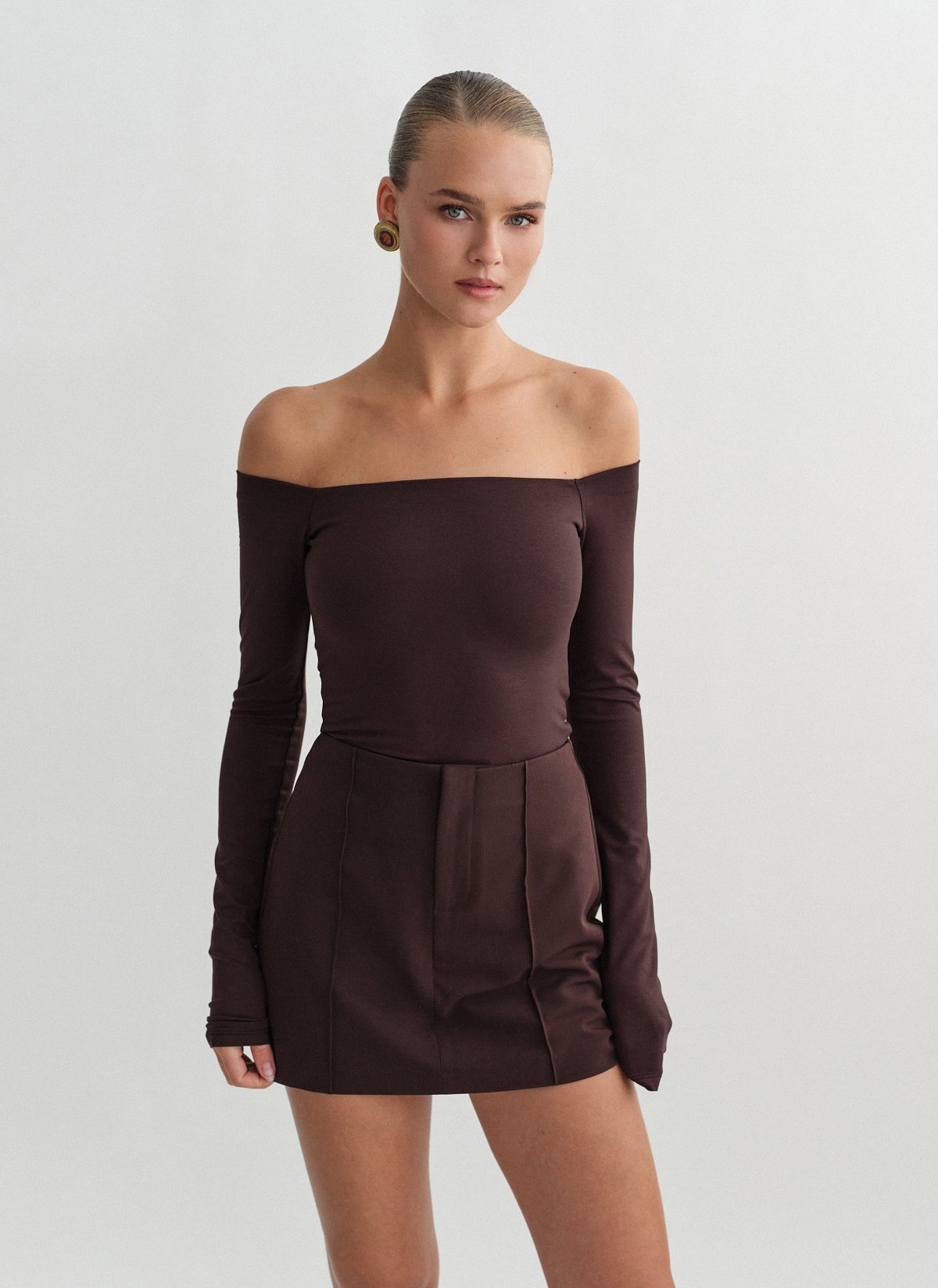 Γυναικεία μακρυμάνικη off-shoulder μπλούζα bamboo