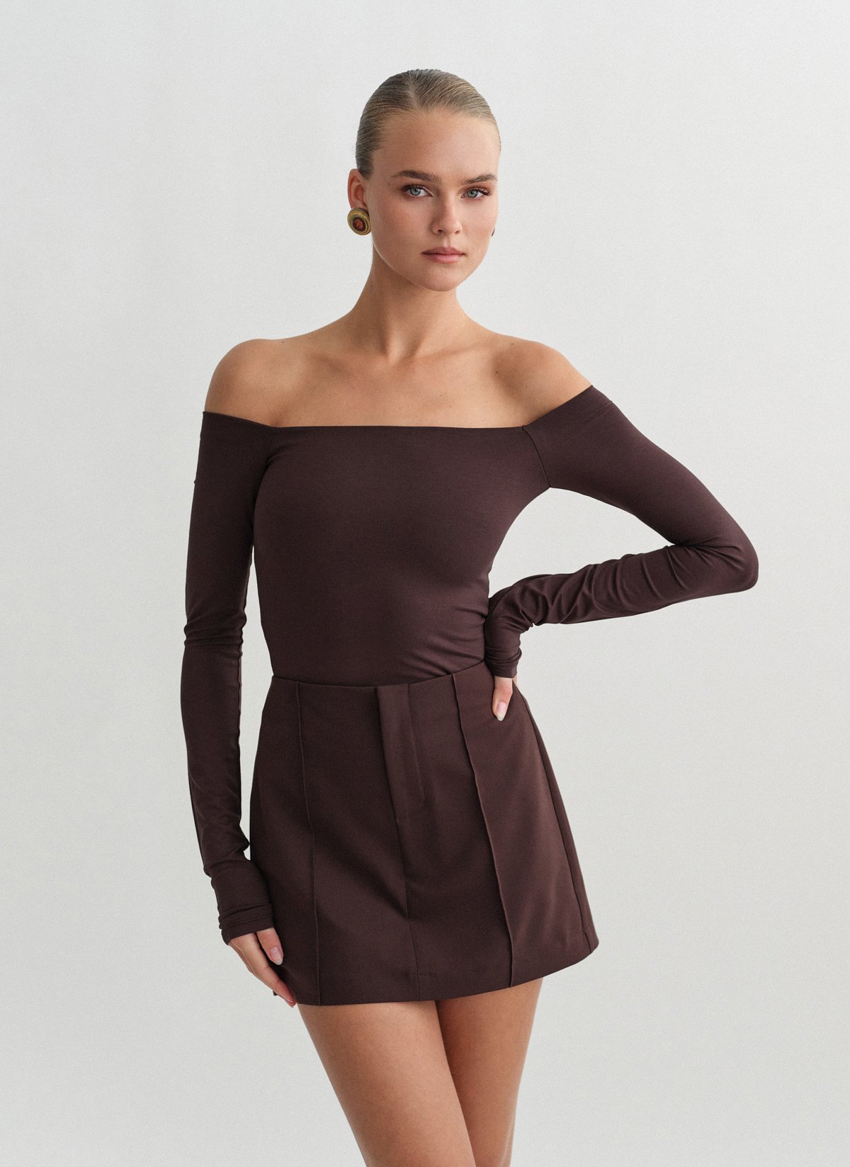 Γυναικεία μακρυμάνικη off-shoulder μπλούζα bamboo