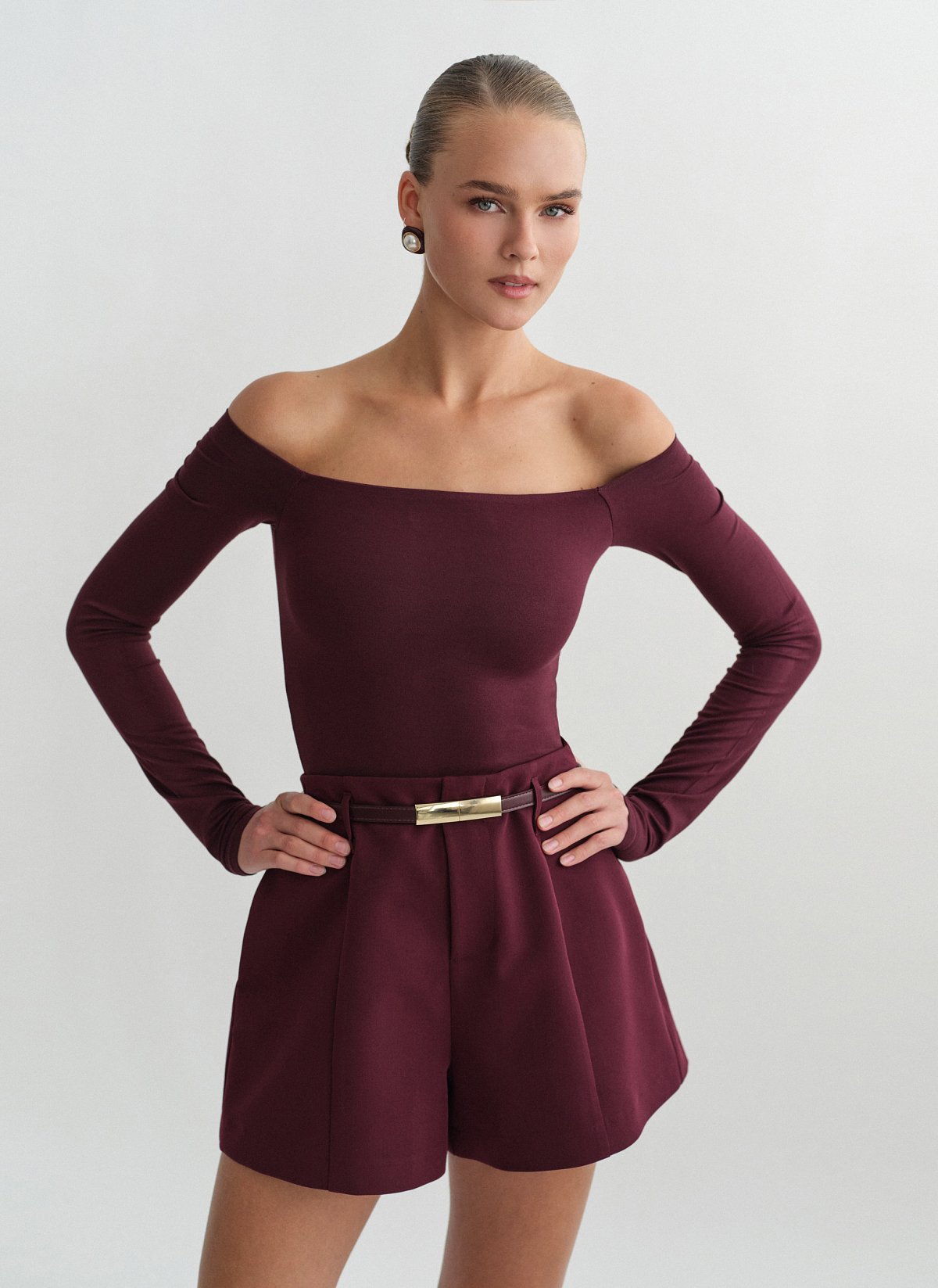 Γυναικεία μακρυμάνικη off-shoulder μπλούζα bamboo