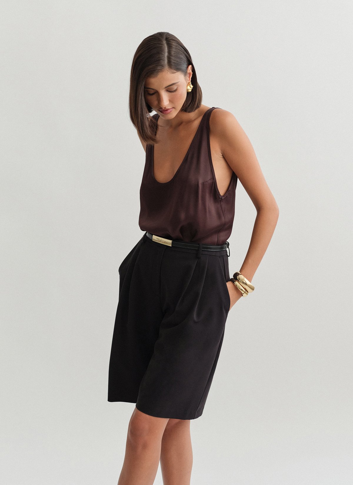 Textured bermuda shorts-14