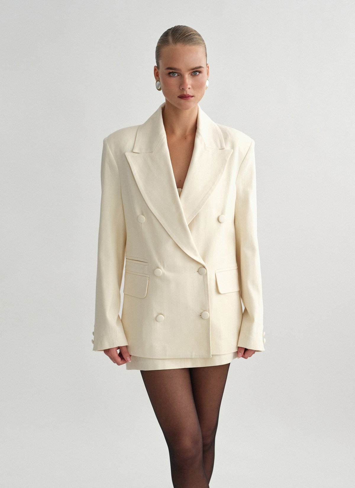 Oversized double-breasted blazer with stripes-8