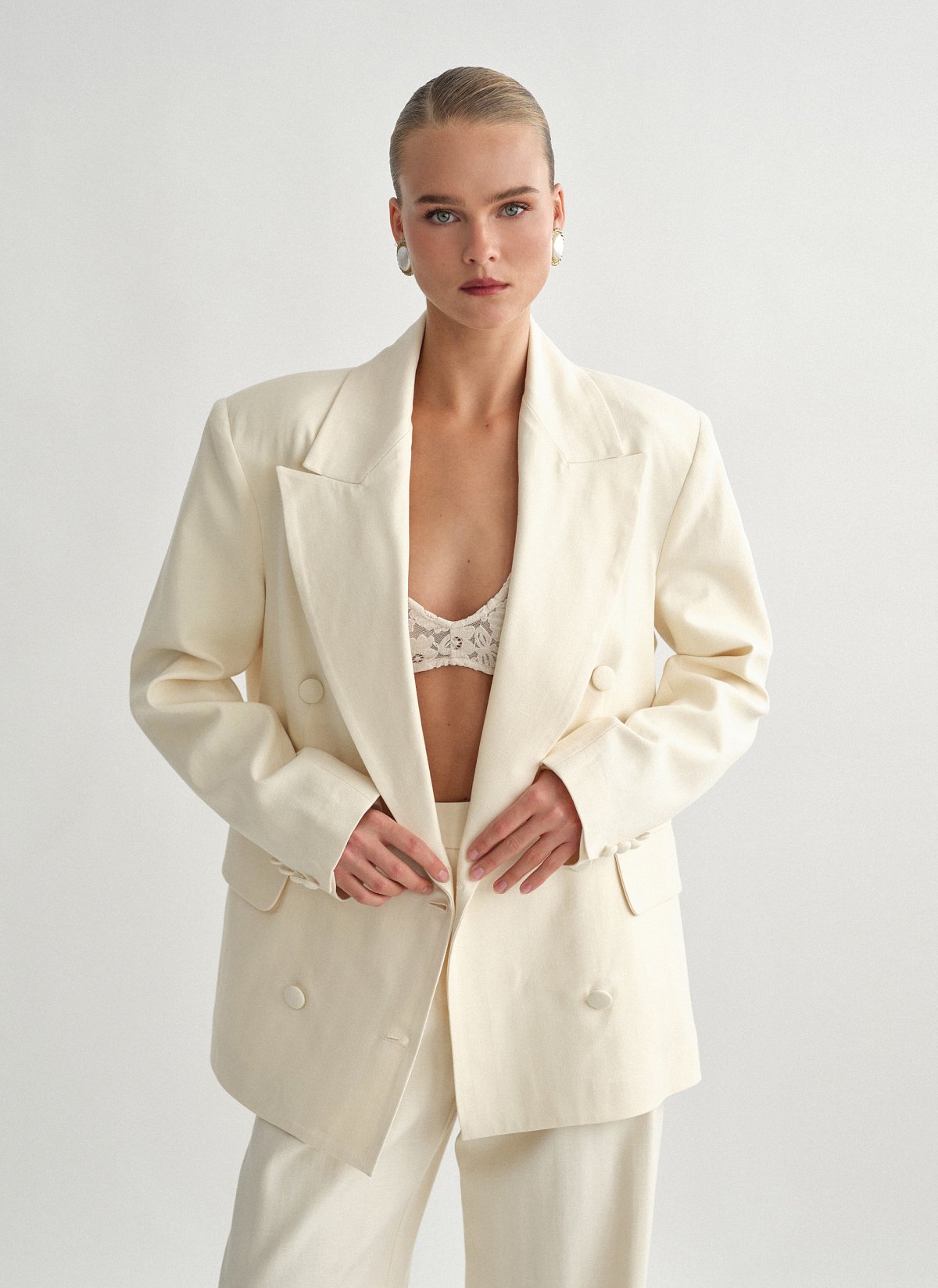 Oversized double-breasted blazer with stripes-11