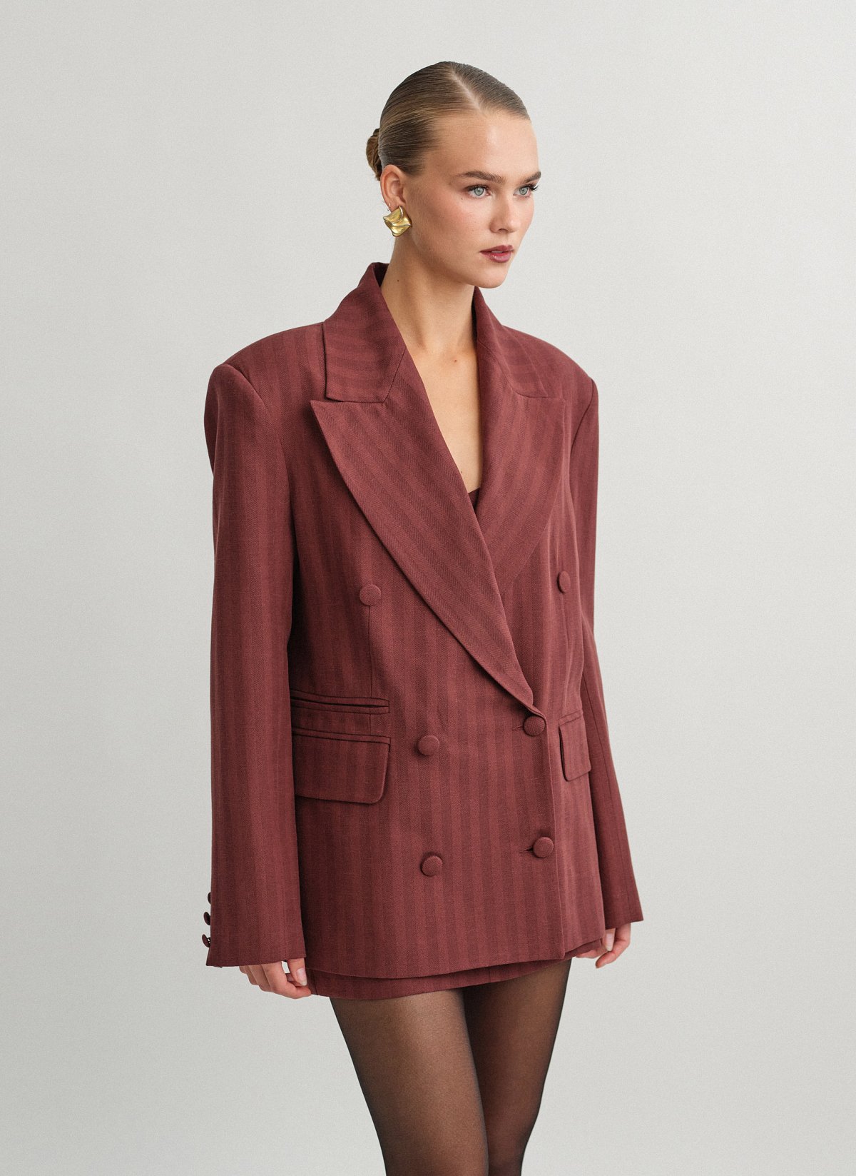 Oversized double-breasted blazer with stripes-21