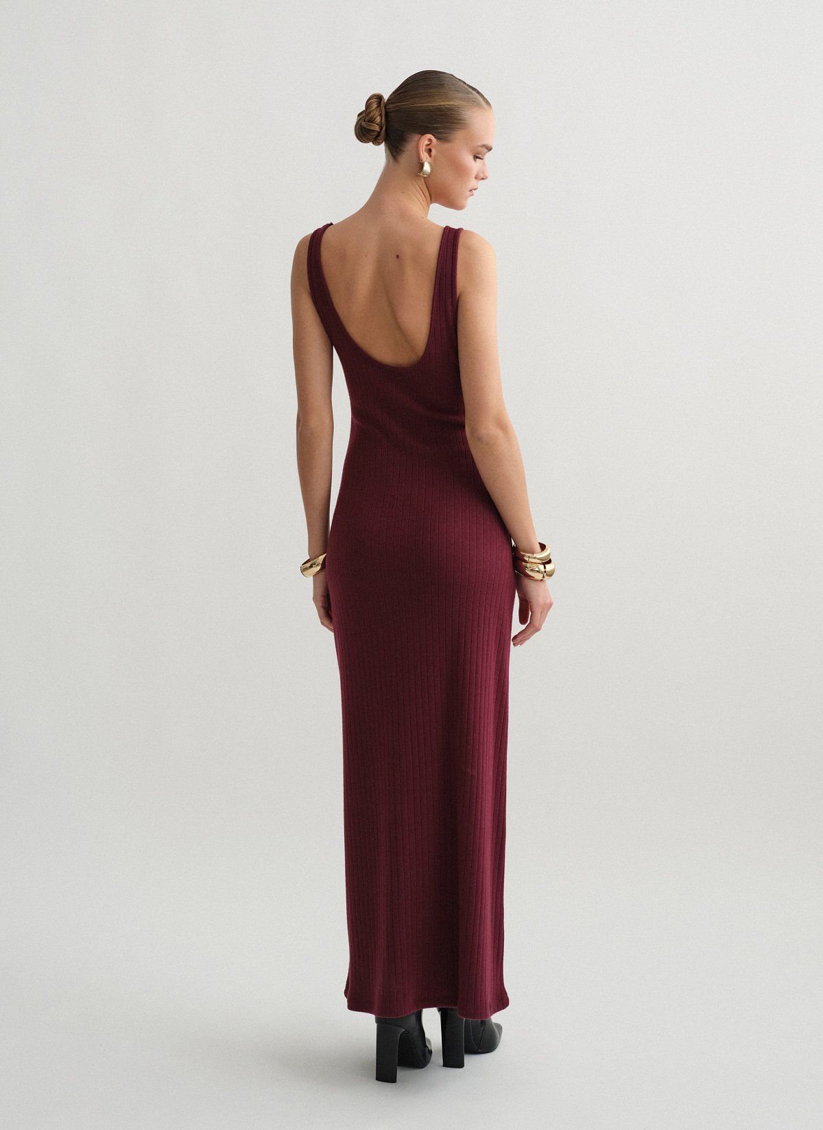 Αμάνικο πλεκτό μακρύ φόρεμα-10