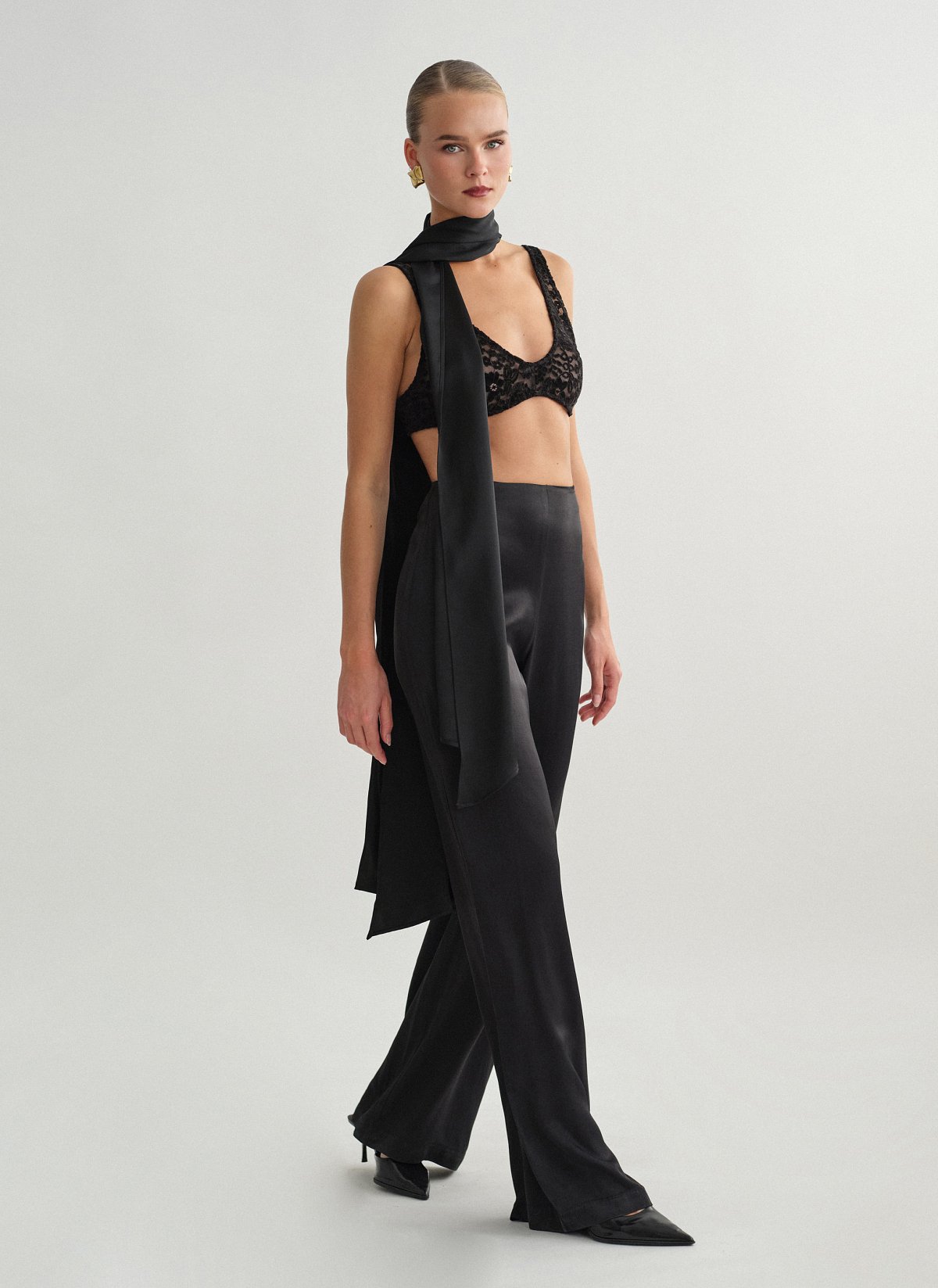 Satin high-waist trousers-11