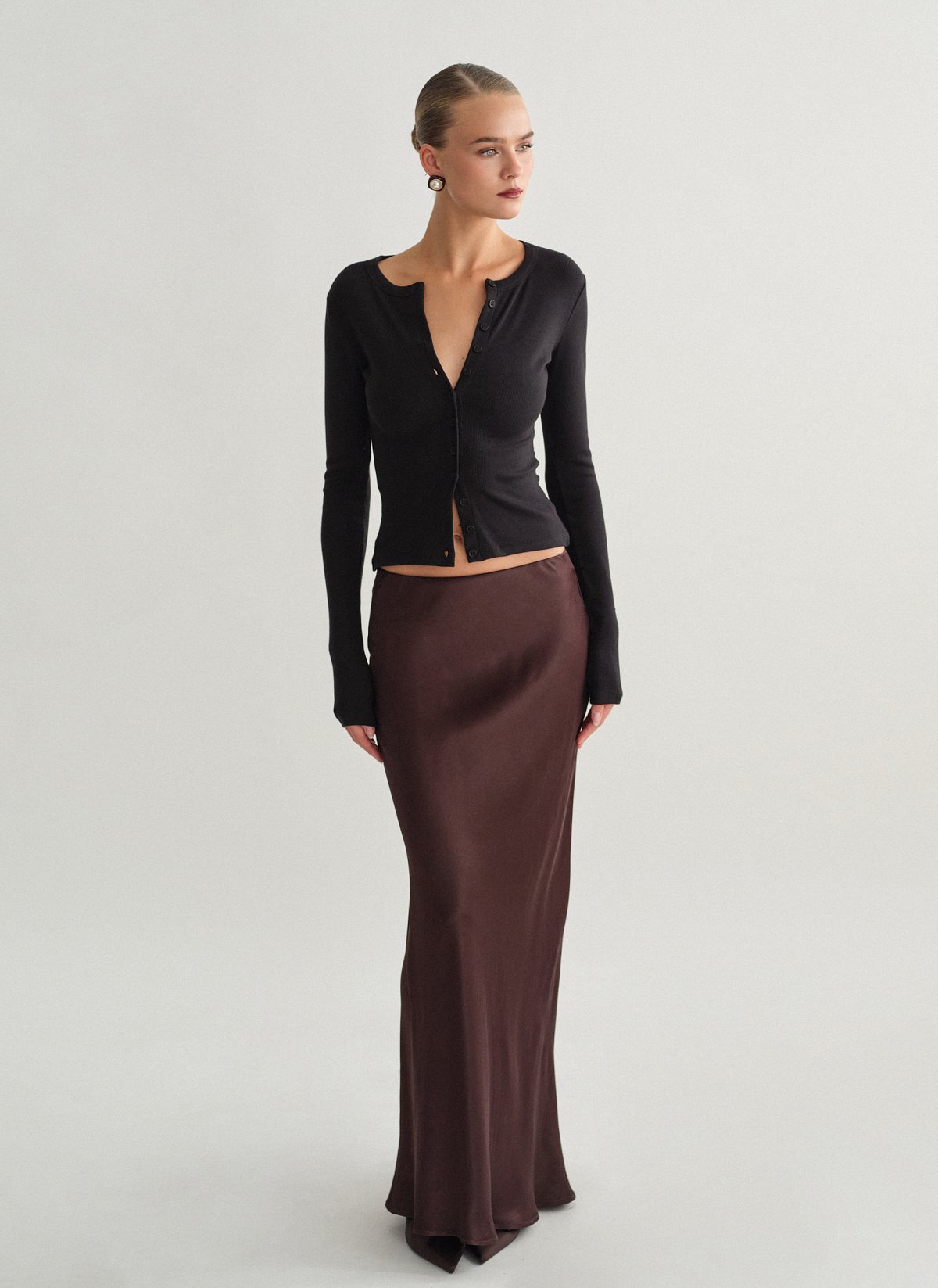 Satin maxi skirt-1