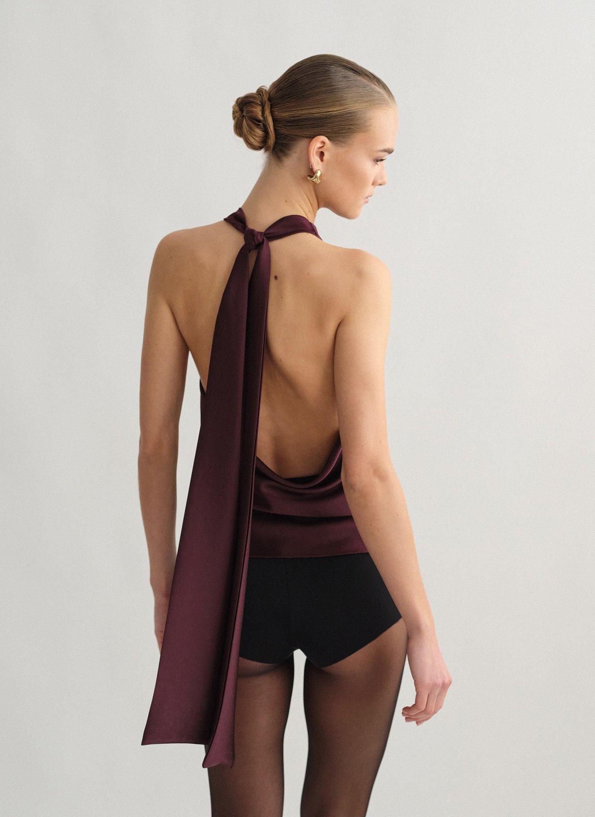 Σατέν halter τοπ-1