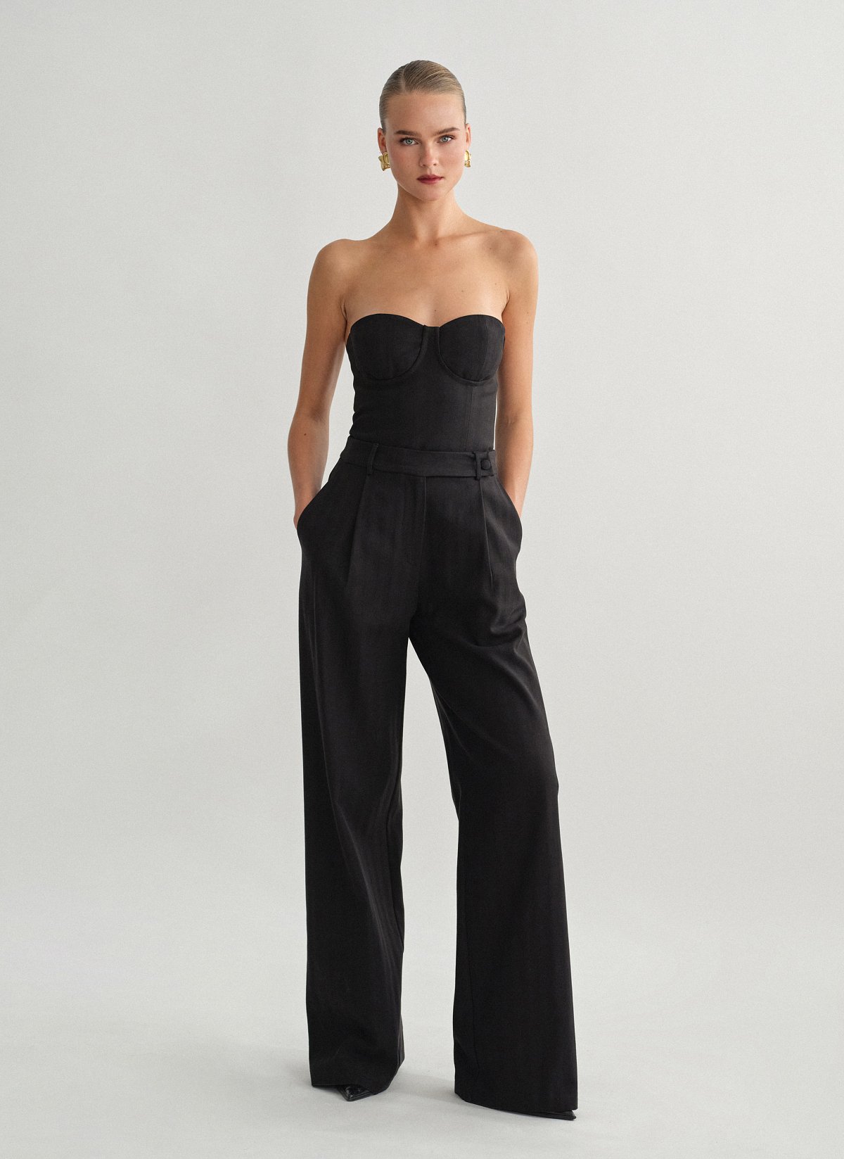 Γυναικείο υφασμάτινο παντελόνι με ρίγα