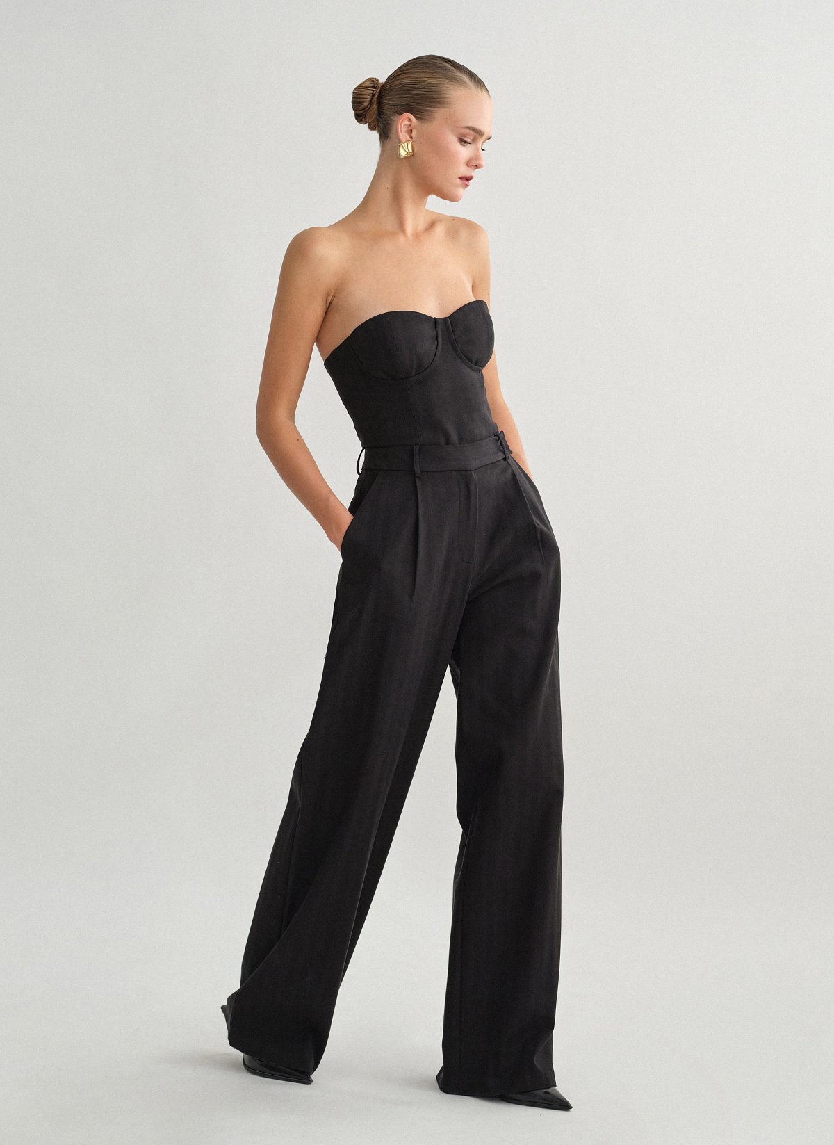 Γυναικείο υφασμάτινο παντελόνι με ρίγα