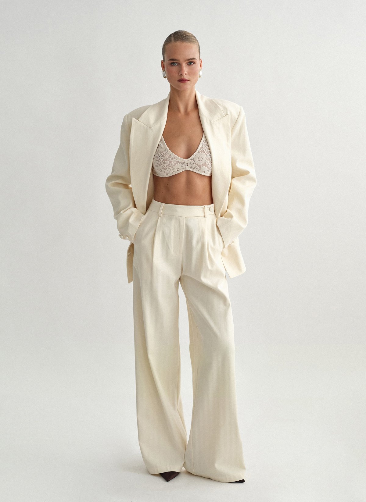 Γυναικείο υφασμάτινο παντελόνι με ρίγα