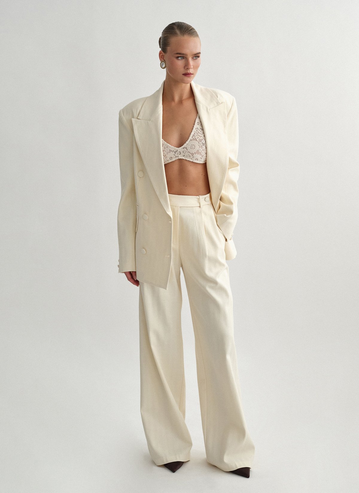 Γυναικείο υφασμάτινο παντελόνι με ρίγα