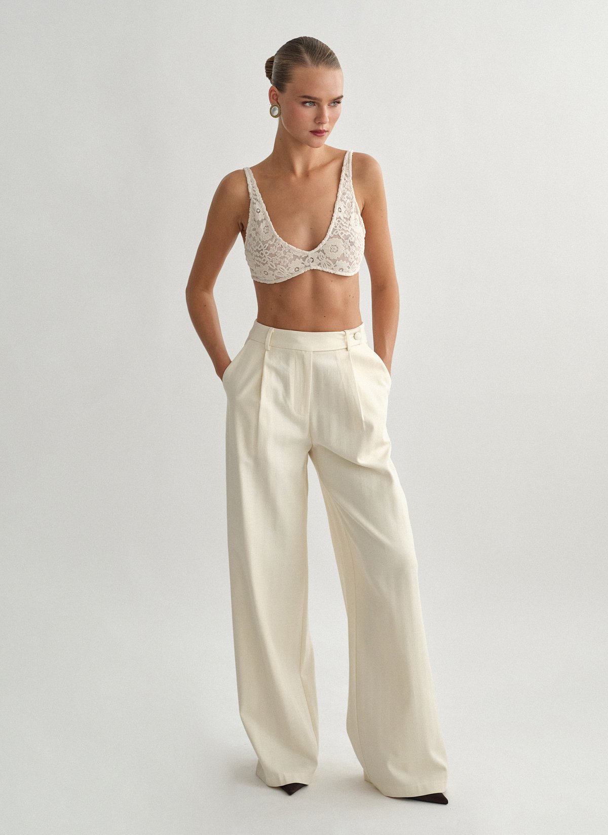 Γυναικείο υφασμάτινο παντελόνι με ρίγα