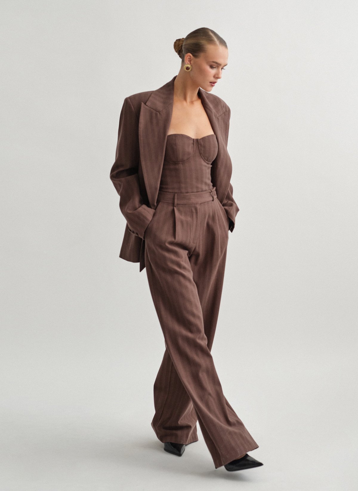 Γυναικείο υφασμάτινο παντελόνι με ρίγα