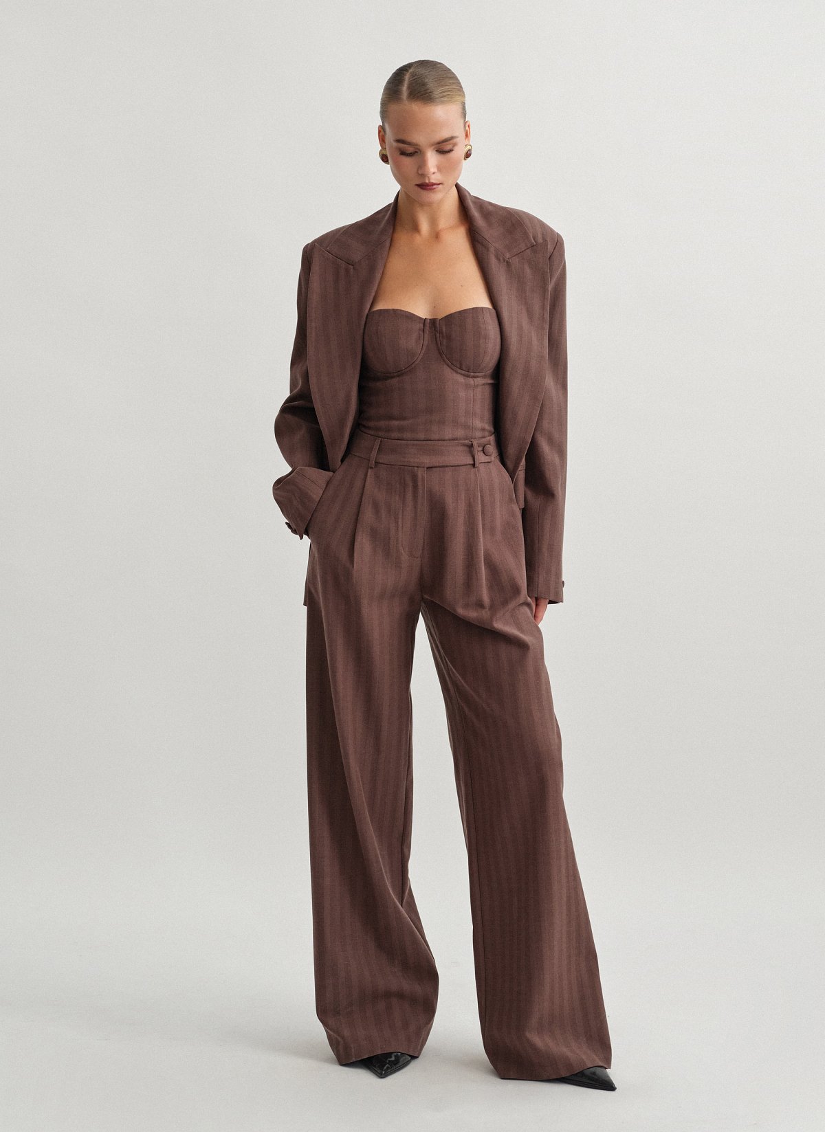 Γυναικείο υφασμάτινο παντελόνι με ρίγα