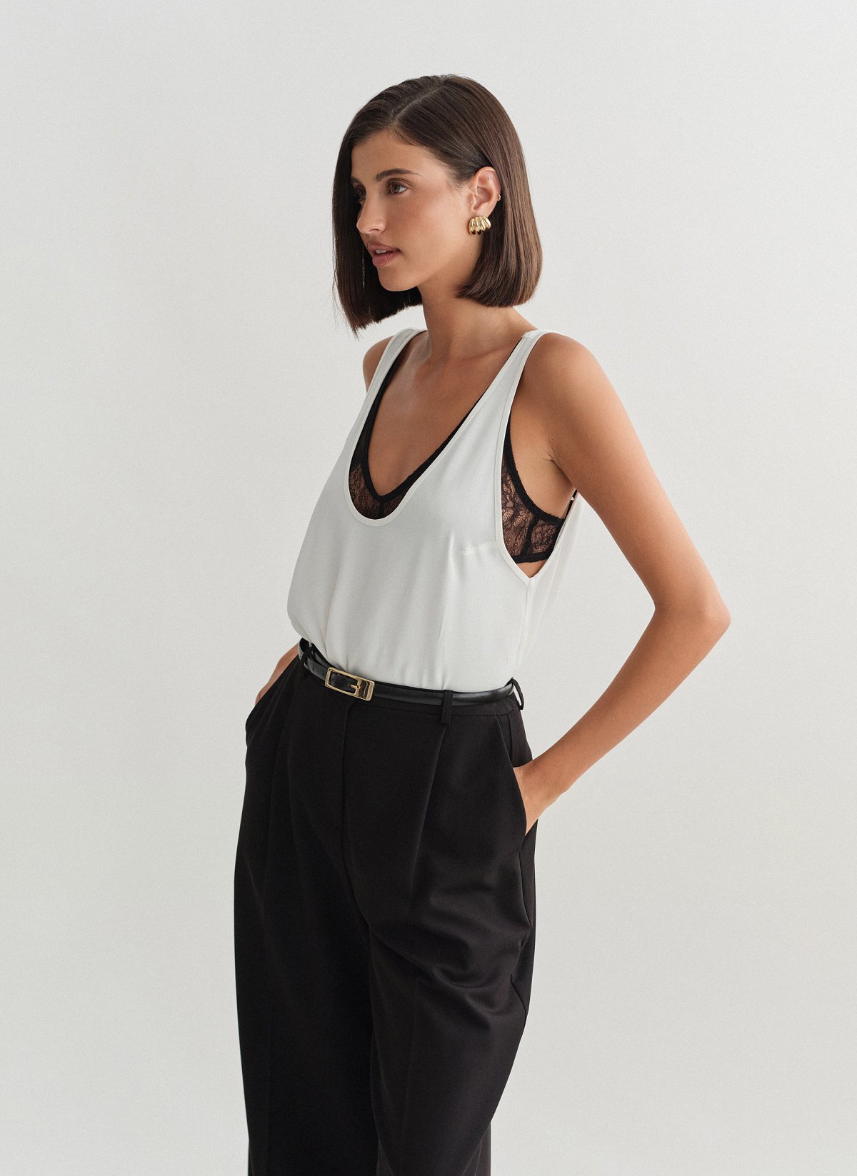 Satin sleeveless blouse-15