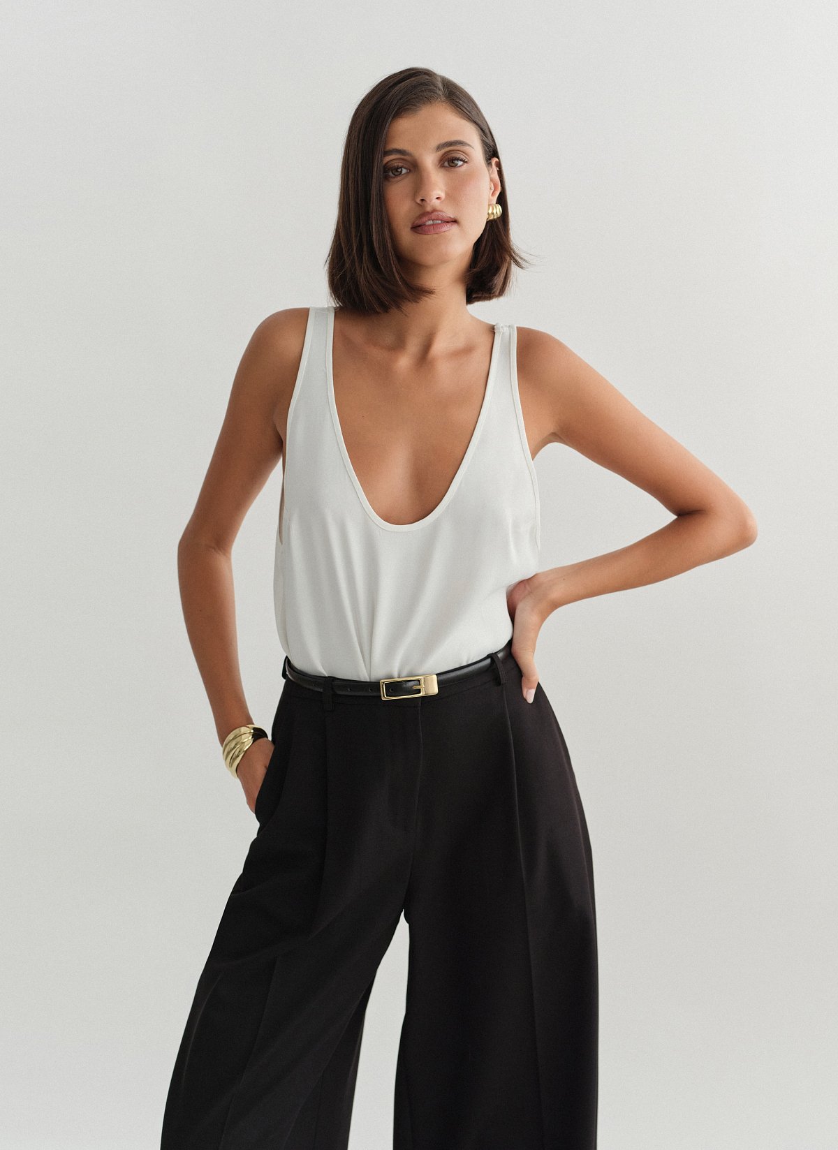 Satin sleeveless blouse-16