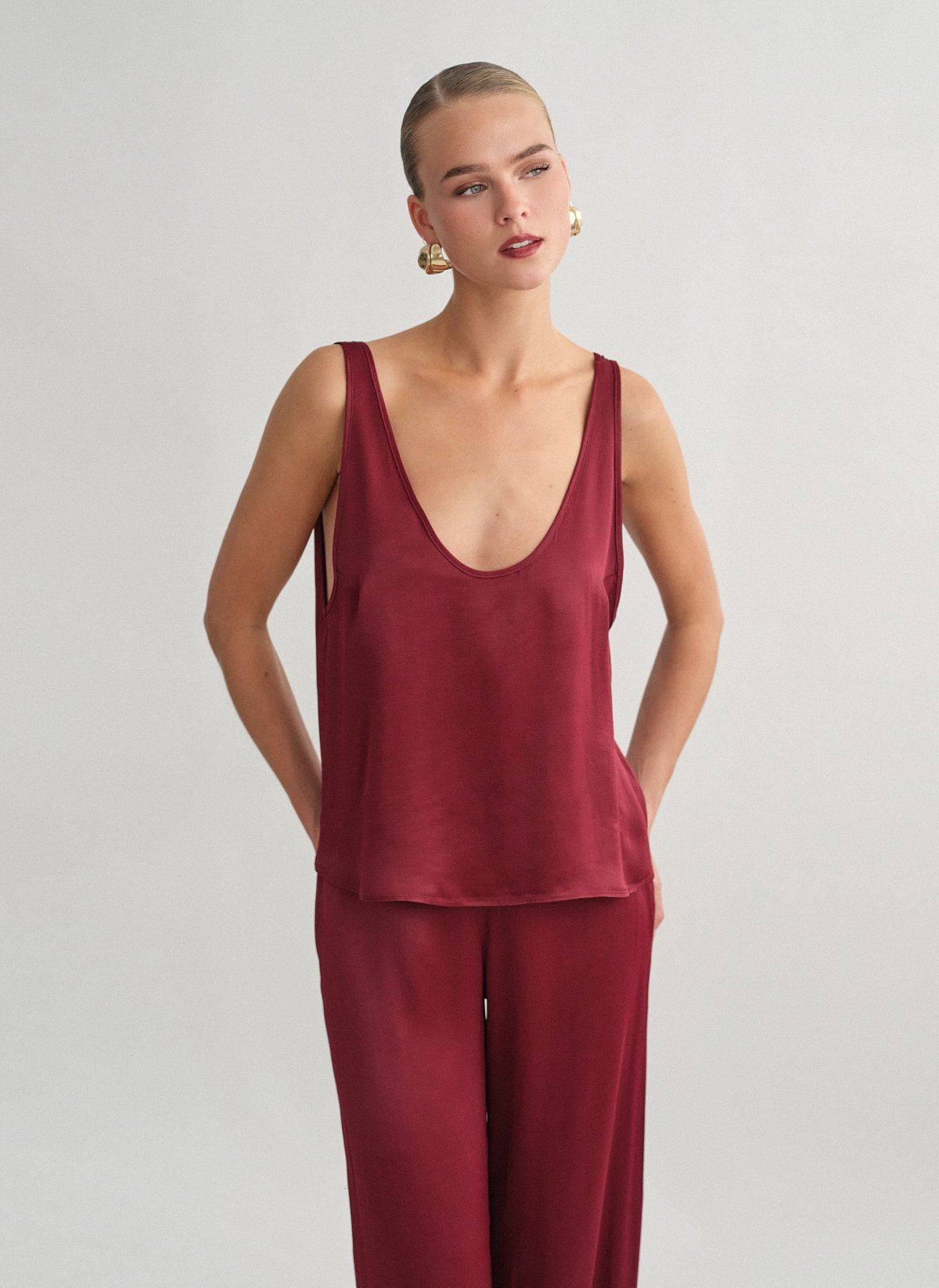 Satin sleeveless blouse-18