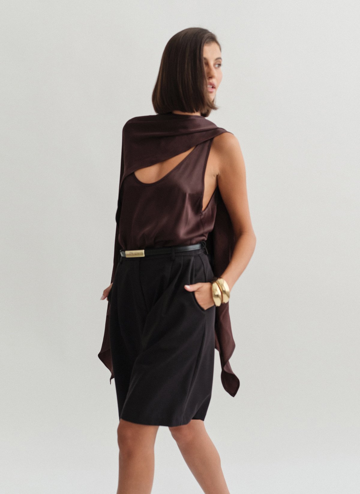 Satin sleeveless blouse-8