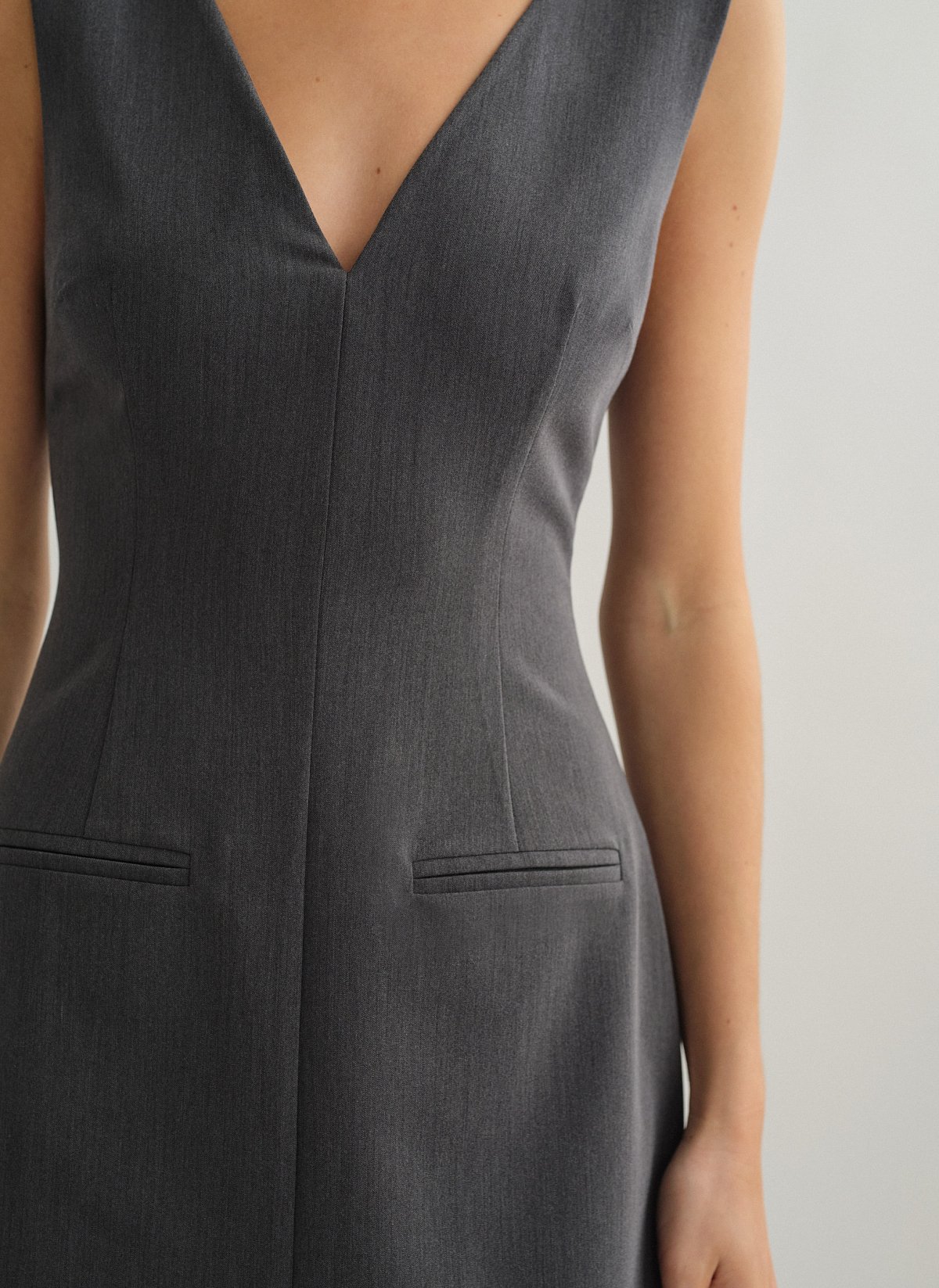 Γυναικείο αμάνικο υφασμάτινο μίνι φόρεμα,