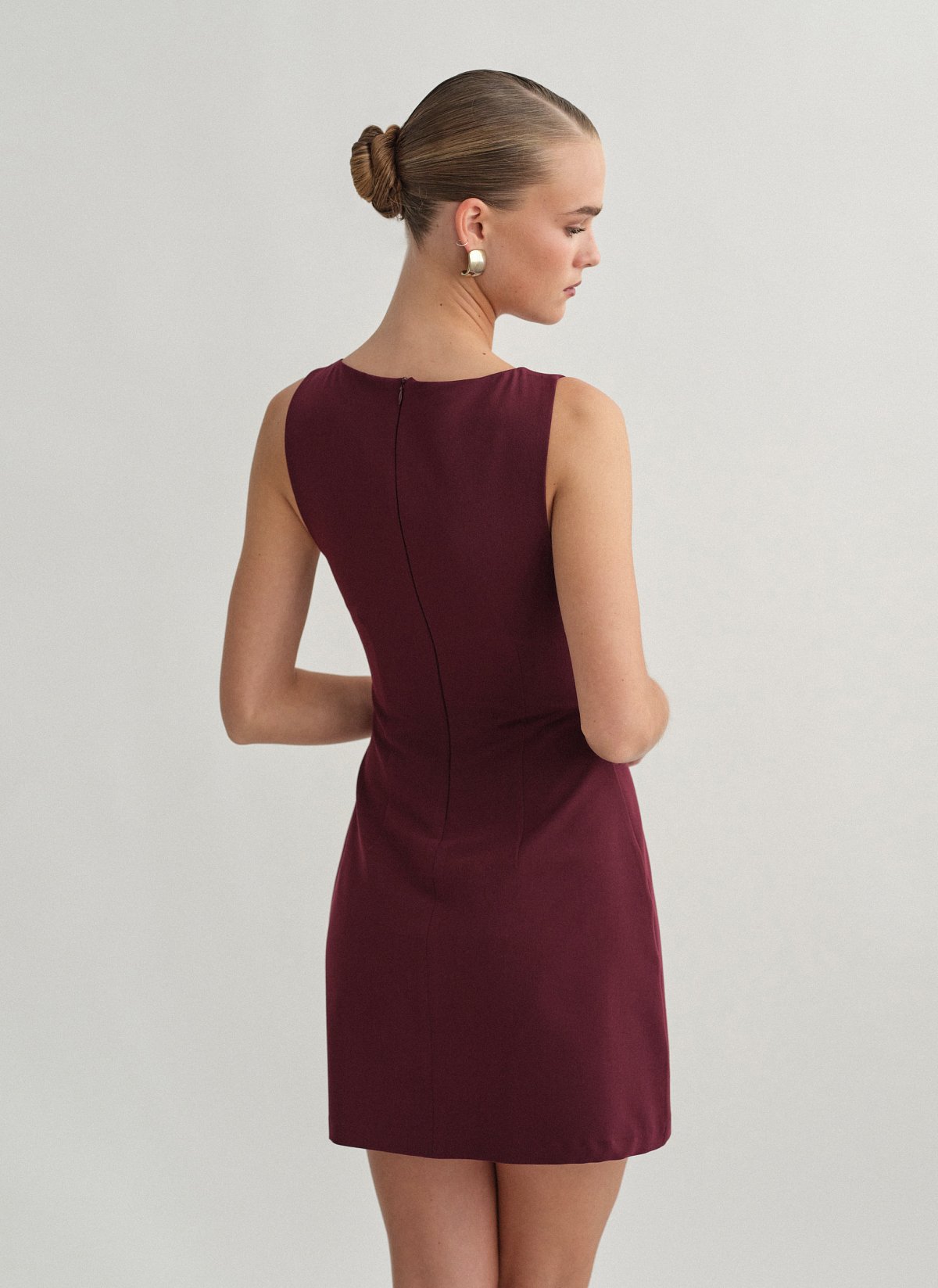 Textured mini dress with cut-out detail-4