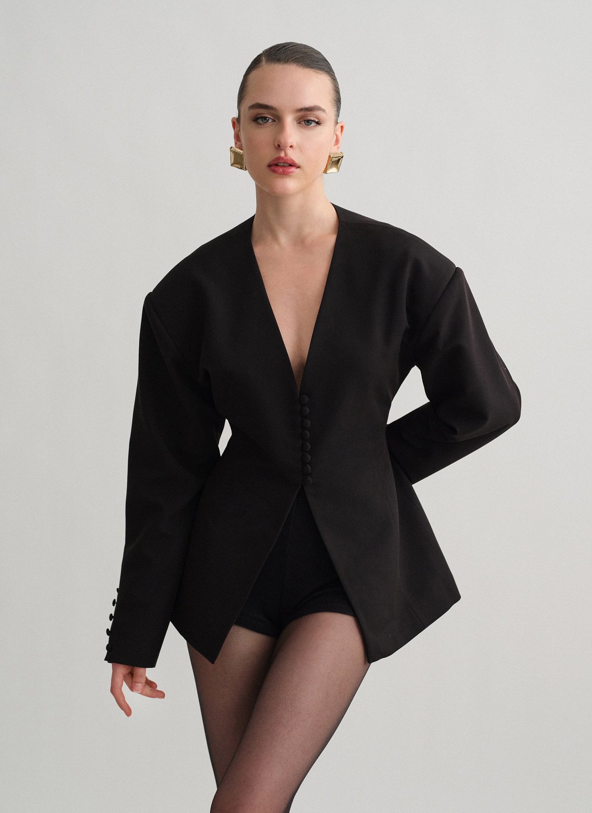 Fitted blazer with buttons-7