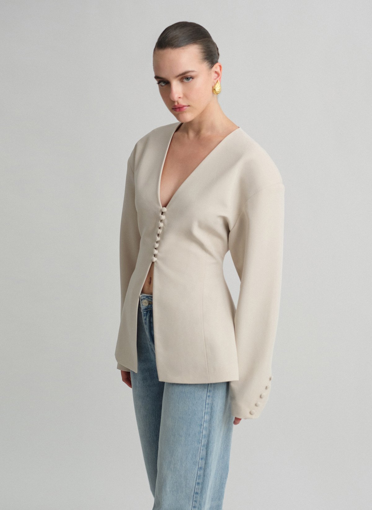 Fitted blazer with buttons-12