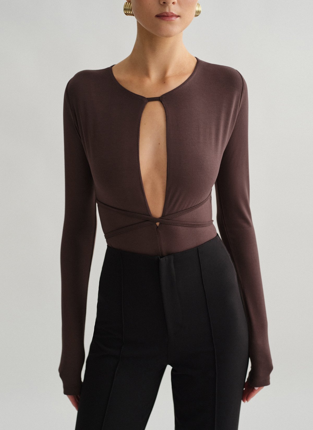 Γυναικείο cut-out κορμάκι bamboo