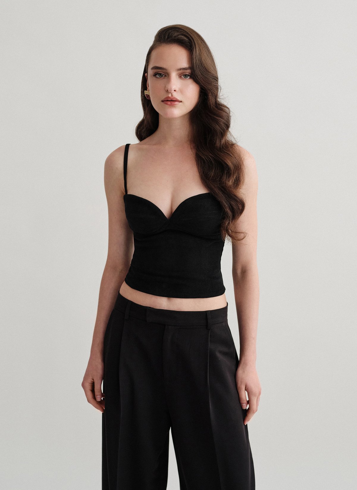 Γυναικείο βελούδινο κοτλέ κορσέ τοπ