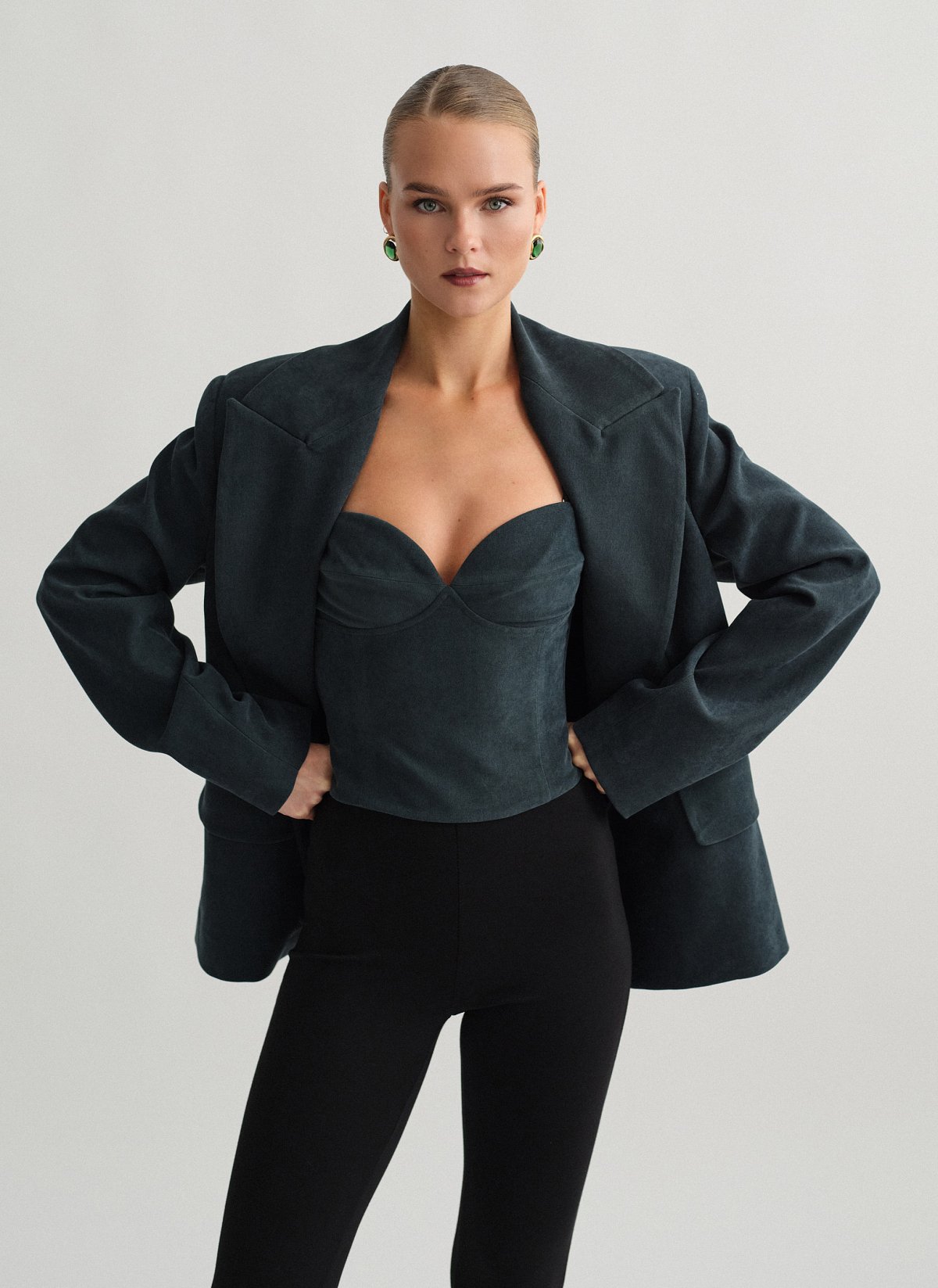 Γυναικείο βελούδινο κοτλέ κορσέ τοπ